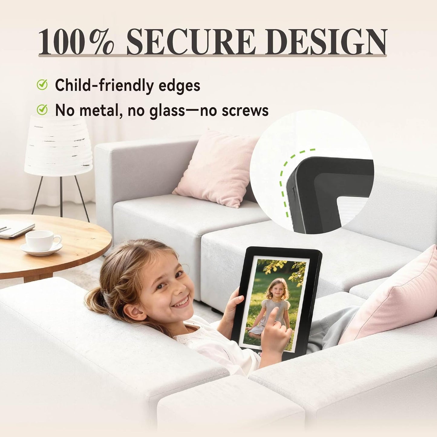 1-Pack Black 5x7 Picture Frame, with Clear Acrylic Photo Frame with White Mat for 4x6 Photos, One-Piece Shatterproof & Tool-Free Design, UV-Resistant Waterproof Tabletop Frame for Home Office Decor
