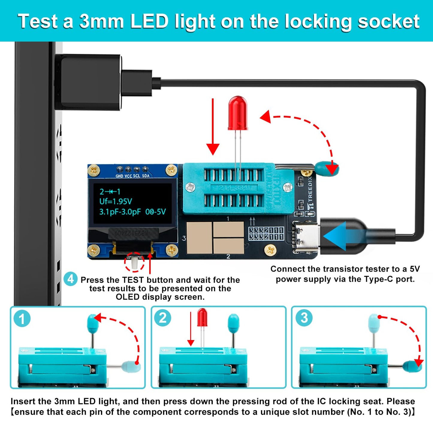 GM328 Transistor Tester – Mosfet Transistor Capacitor Tester, LCR/ESR Meter, SMD Electronic Component Tester for Diode/MOSFET/Capacitor/Resistor (PNP/NPN/Triode/Zener)