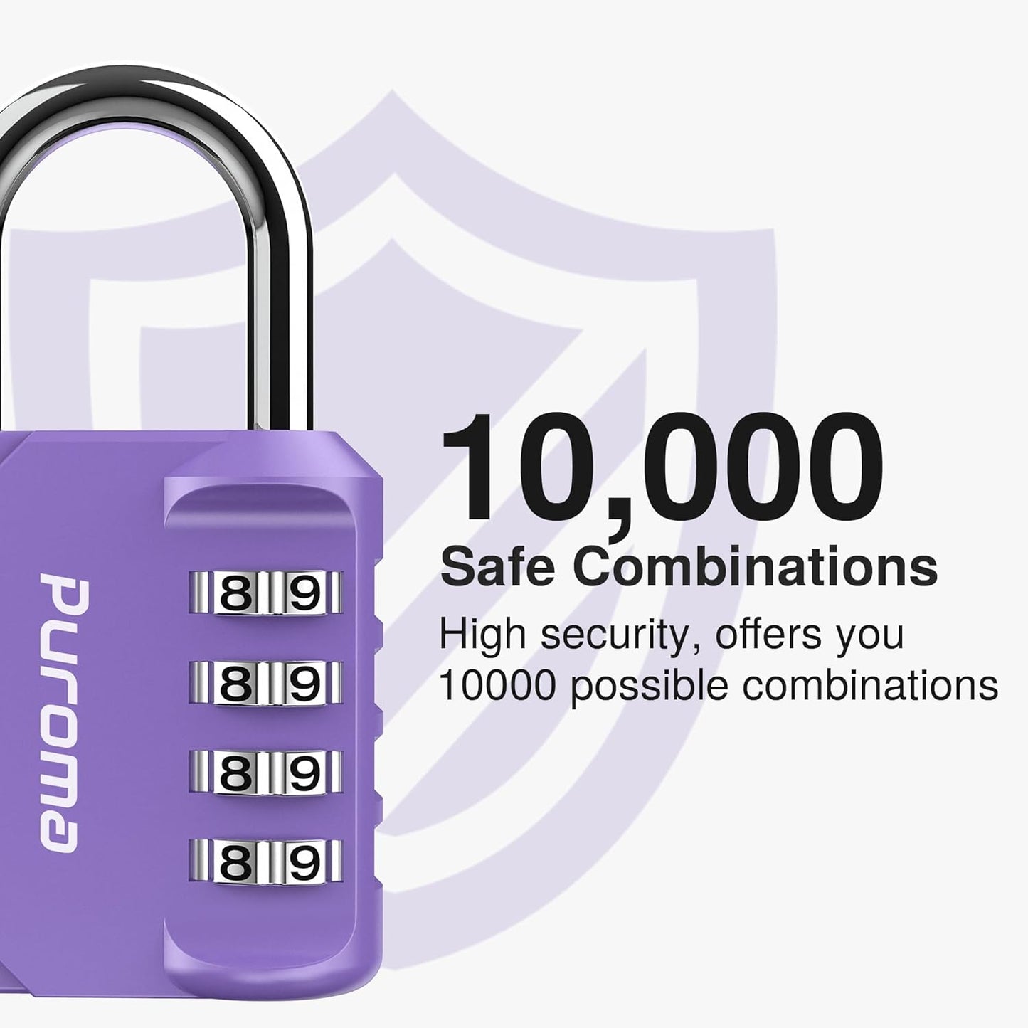 Puroma 4 Pack Combination Lock Multicolor for Locker 4 Digit Outdoor Waterproof Padlock for School, Gym, Sports, Fence, Toolbox, Gate, Case, Outdoor, Hasp Storage