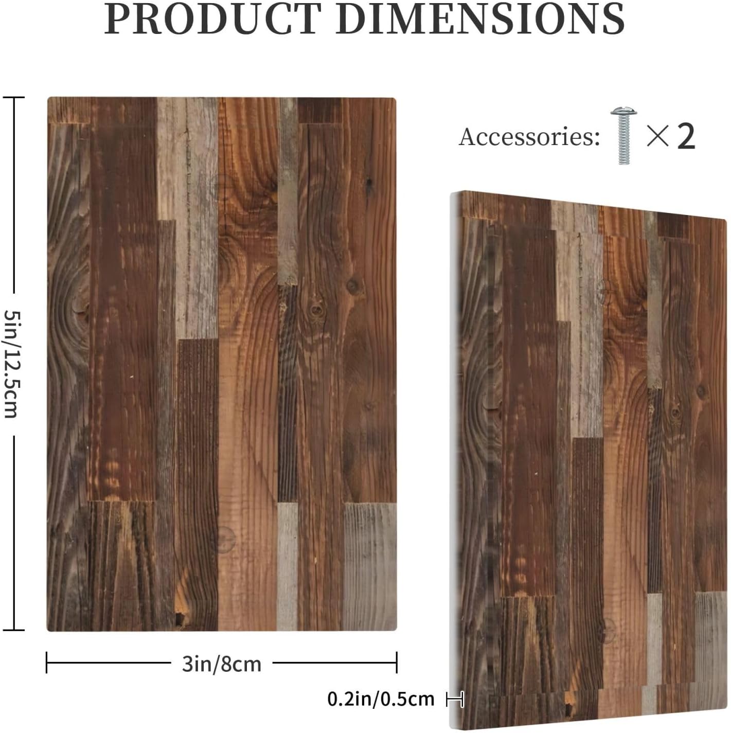 Vintage Brown Wooden Boards Print Wood Grain Light Switch Cover Plate 1 Gang No Device Blank Electrical Wall Plates Faceplate Decorative Switch Plate for Farmhouse Home Decor