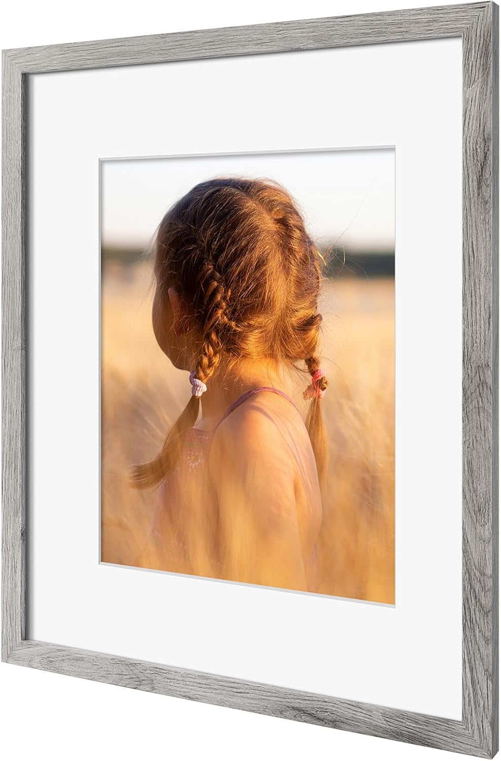 Golden State Art, 16X20 Picture Frame with Mat for 11X14 - High Definition Glass Wall Mounting Horizontal Vertical Display (Gray, 1 Pack)