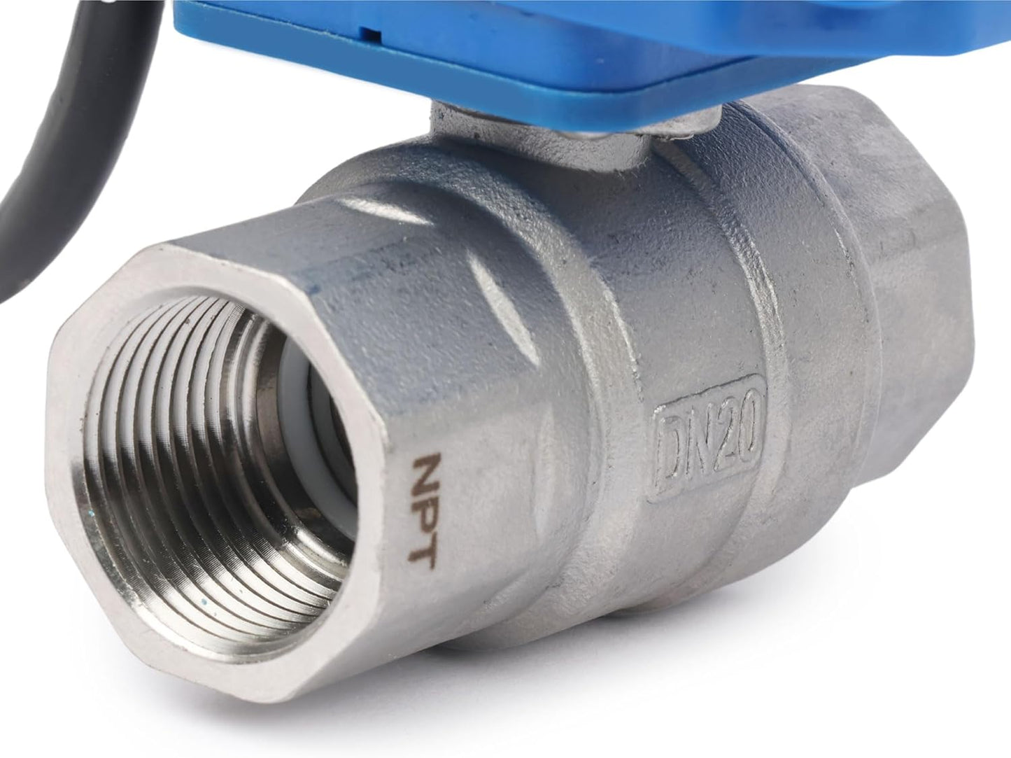 U.S. Solid 3/4" NPT 2-Way Motorized Ball Valve with US Plug 110VAC 304 Stainless Steel Electrical Ball Valve, Auto Return, Normally Closed, IP65, NSF Certified