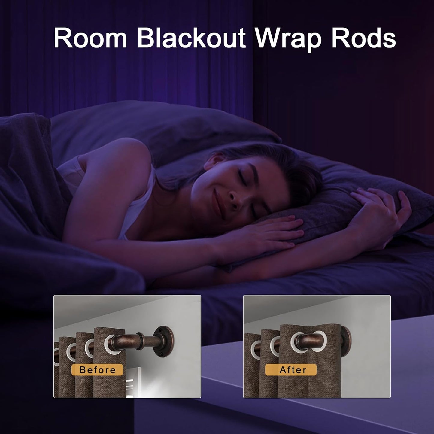Industrial Curtain Rods for Windows 18 to 88 Inches Adjustable Length, 1 Inch Diameter, with Aluminium Finials (Antique Red Bronze, 18” to 88”)