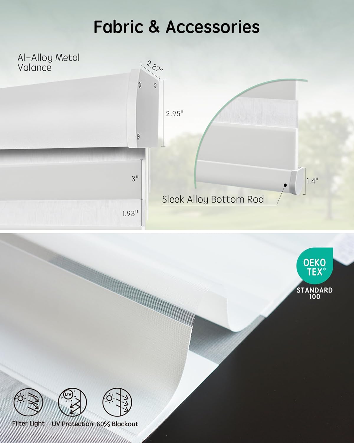 Yoolax Motorized Blinds with Remote, Electric Zebra Blinds for Indoor Windows, Room Darkening Smart Shades with Voice Control, Compatible with Alexa Google Home, APP Control, 55" W x 72" H, White