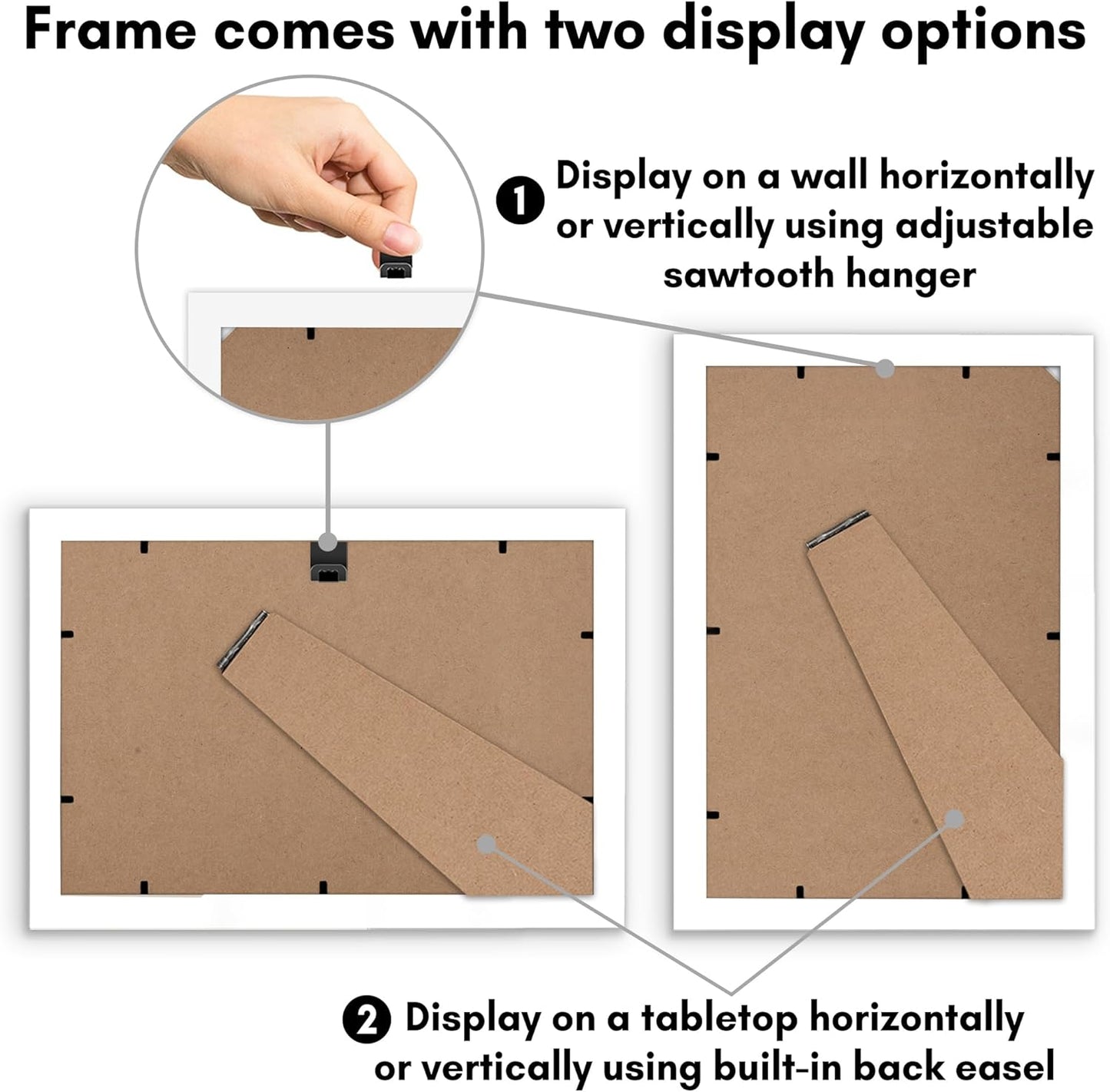 Americanflat 8x12 Picture Frame with Shatter-Resistant Glass - Signature Collection - Gallery-Style Frames Made of Engineered Wood - Photo Frame for Tabletop and Wall Display - White