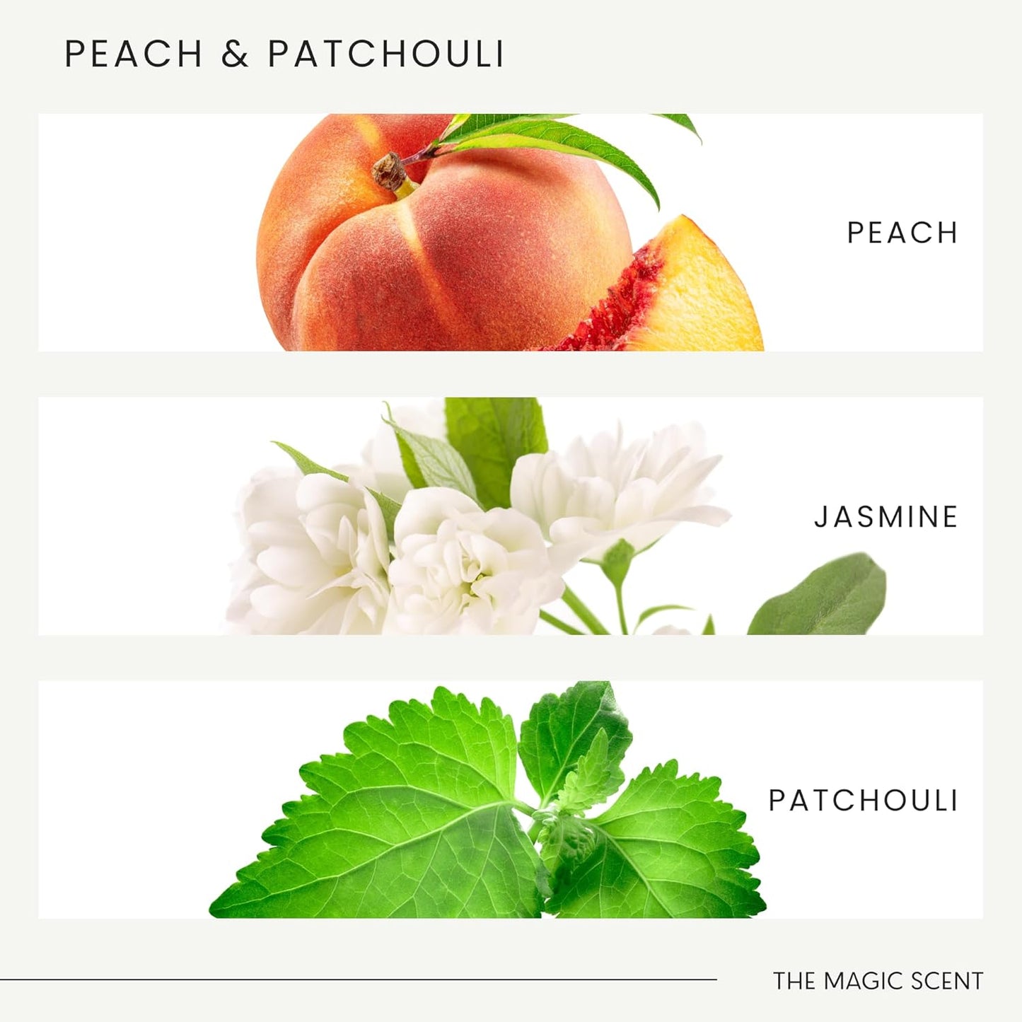 The Magic Scent Peach & Patchouli Diffuser Oil - Hotel & Home Luxury Scents - Diffuser Oil Scents for Home Designed for Use in All Diffusers - 4 fl oz, 120 mL