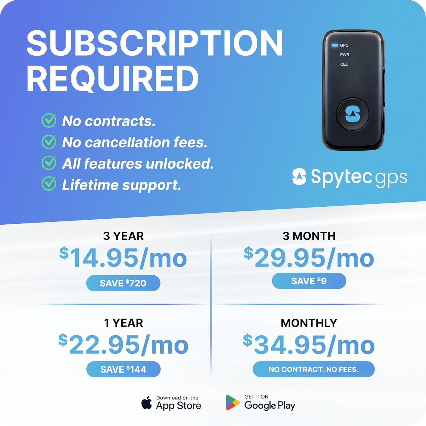Spytec Atlas GPS Tracker for Vehicles & Kids | Up to 14-Day Battery Life | Waterproof Magnetic Case, Geofencing, Portable Real Time Mini GPS Car Tracker w/Lifetime Support | Subscription Required