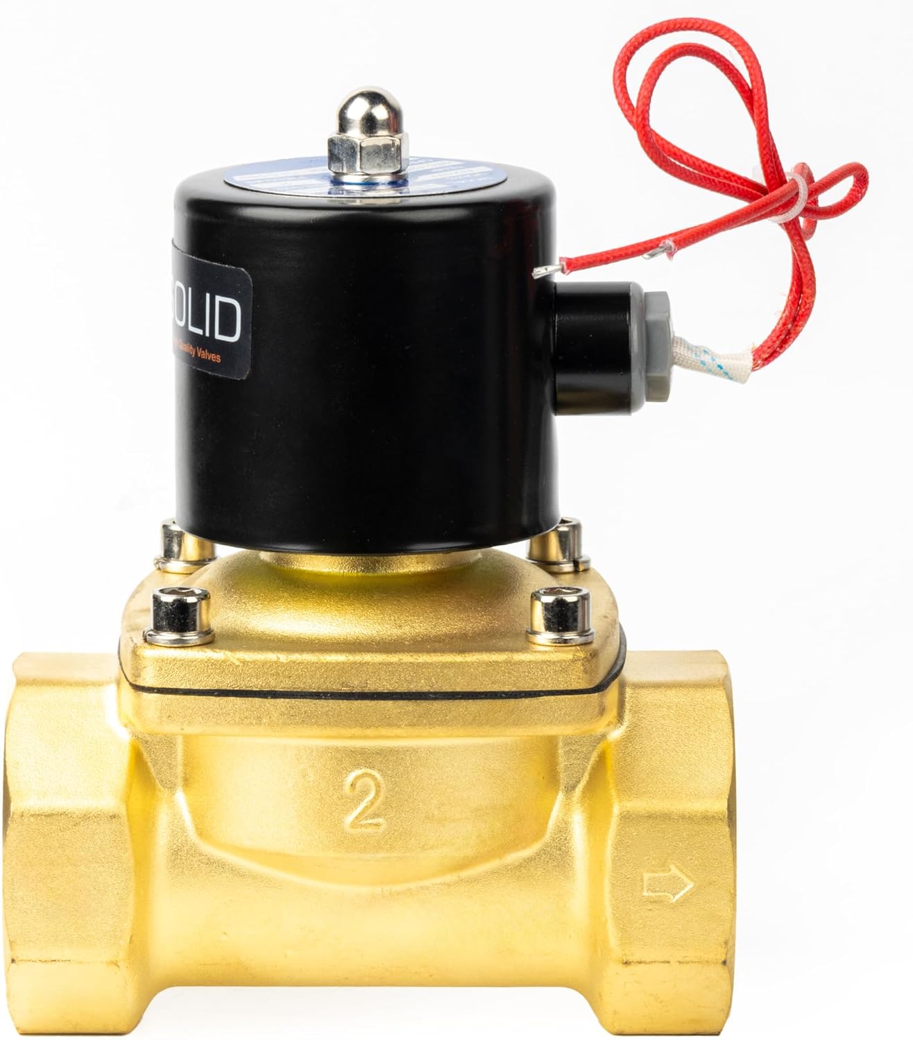 U.S. Solid 2" Solenoid Valve - 110V AC Brass Electric Solenoid Valve, Normally Closed, Viton Seal