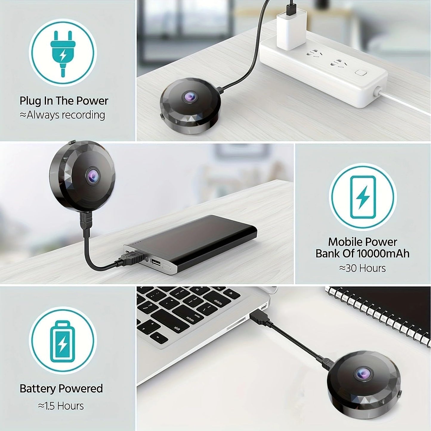 Mini WiFi Security Camera, 1080P HD, Motion Detection, Night Vision, Magnetic Mount, Battery/USB Powered, Perfect for Indoor and Outdoor Security and Pet/Baby Monitoring