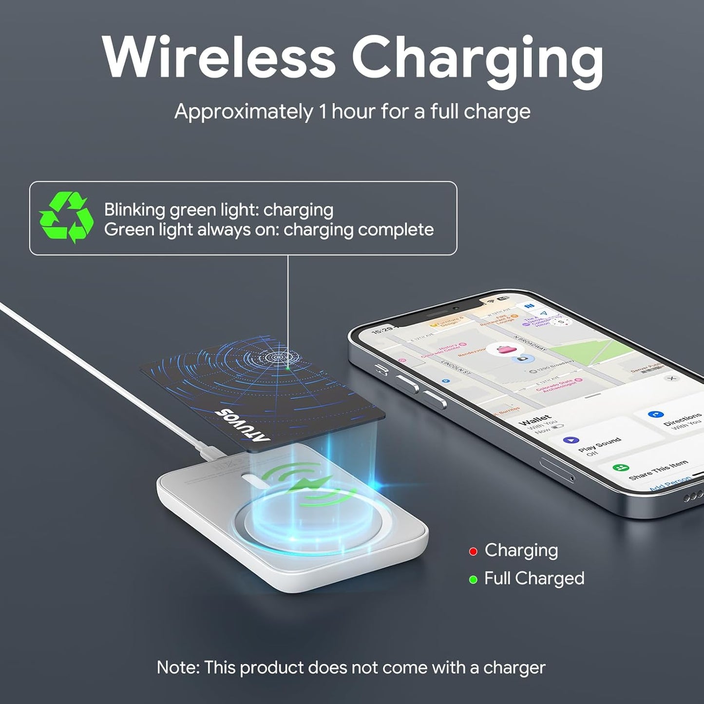 ATUVOS Dual System Air Card Tag Pro 2 Pack, Rechargeable Wallet Tracker Work with Android Google Find Hub or iOS Apple Find My APP (Huawei not Supported), Bluetooth Finder Locator for Wallet/Luggage