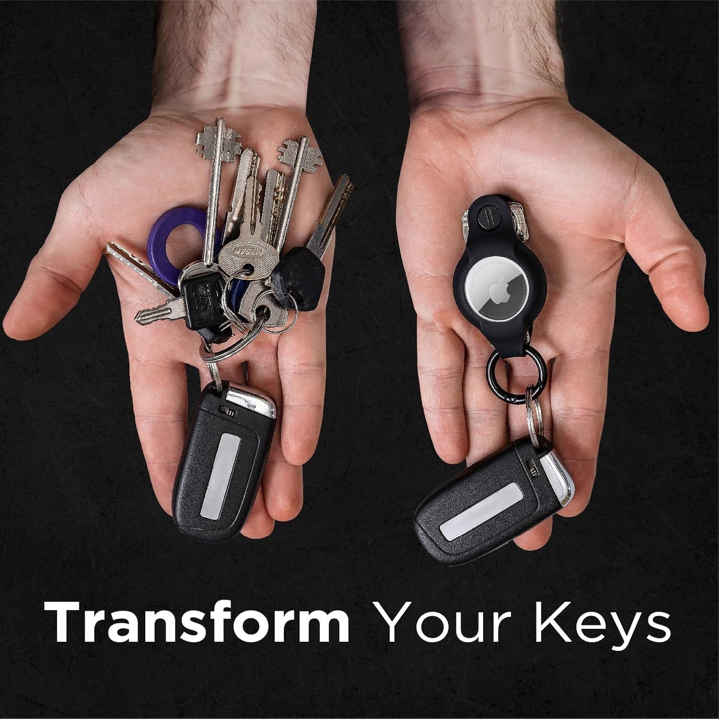KeySmart AirTag Keychain Key Holder, Compatible with Apple AirTag Holder, Key Organizer Keychains