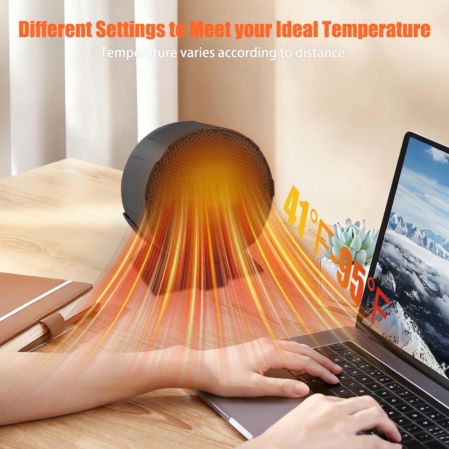 DGE Space Heater 1500W, Portable Electric Heater with Stand and Hanging, with Remote Control Indoor Use, 3 modes, remote Quiet Desktop Heater Suitable for Bedrooms and Offices
