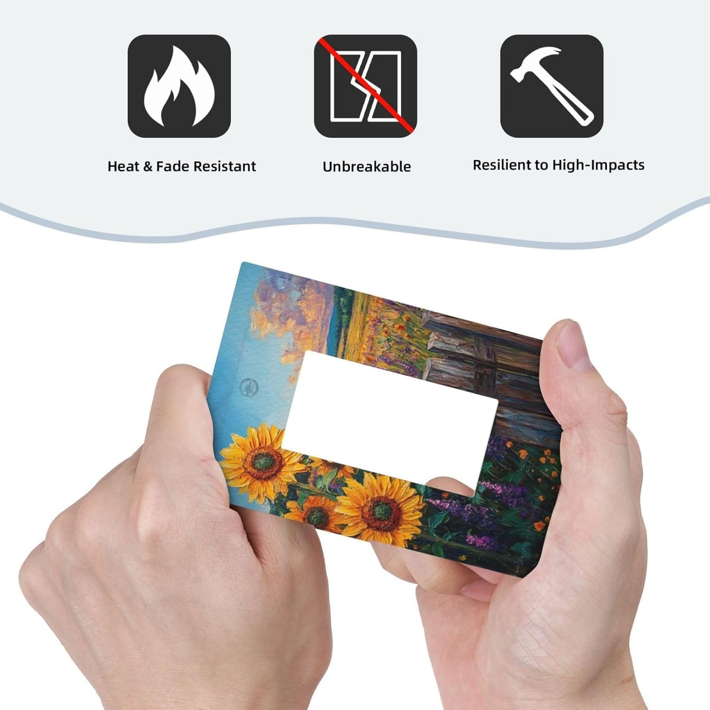 Decorative Outlet Covers Rustic Wilderness Sunflower Lavender Muzha Oil Painting 1 Gang Single Decora GFCI Device Light Switch Covers Plate 1 Rocker Wall Plate Faceplate