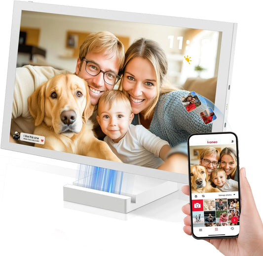 NGTeco WiFi Digital Picture Frame with 64GB Storage, 10.1" HD Touch Screen Digital Photo Frame, 5000mAh Battery, Share Photos/Videos Instantly via Frameo App