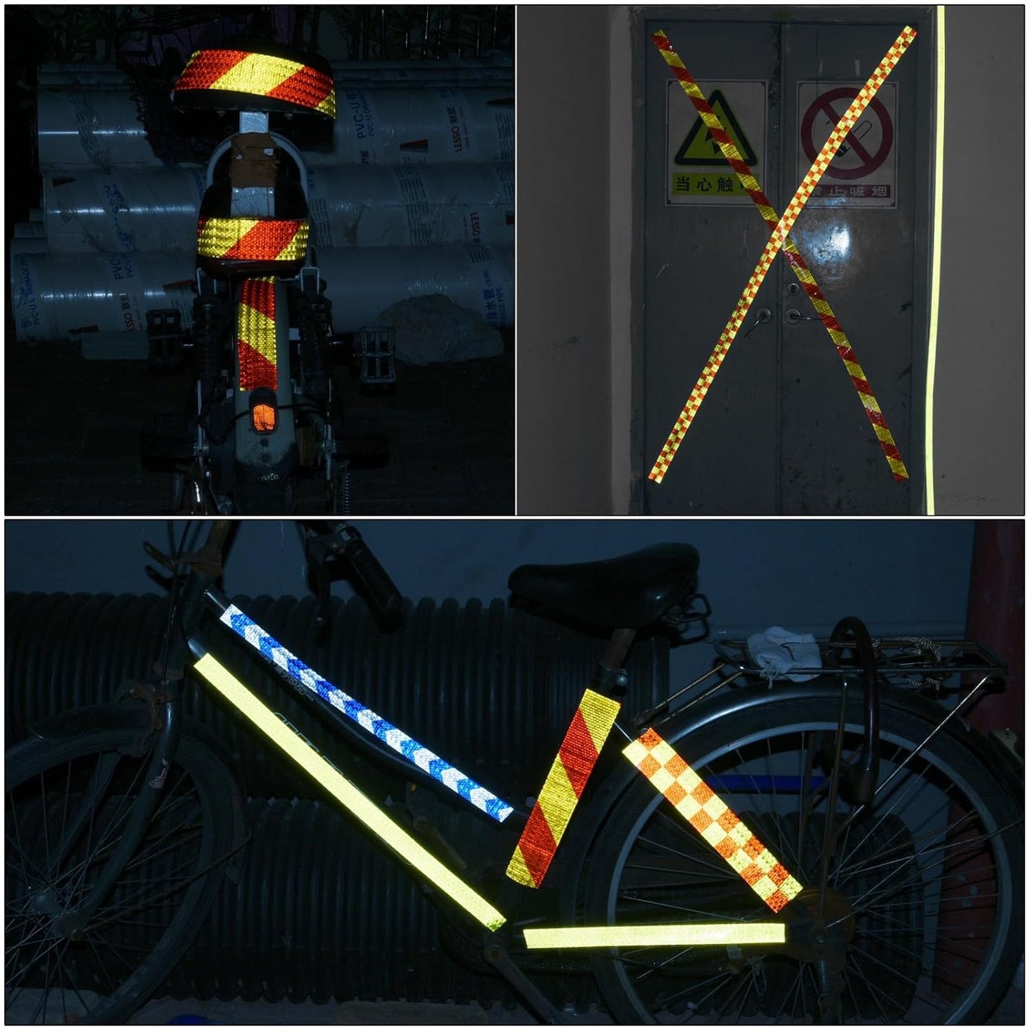PATIKIL 4 Inch x 10 ft Reflective Tape, 1 Roll Waterproof Self Adhesive High Visibility Caution Warning Safety Tape Reflector with Scraper for Trucks Trailers Cars, Blue