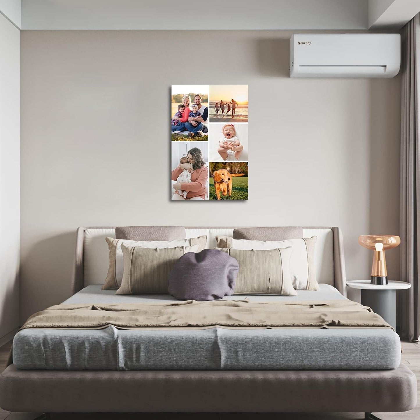 LZIMU Collage Canvas Prints with Your Photos Personalized Multi Pictures for Wall Custom Family Wedding Baby Pet Dog Photo to Canvas Customized Gifts Home Wall Decor (Collage Photo-6, No frame)