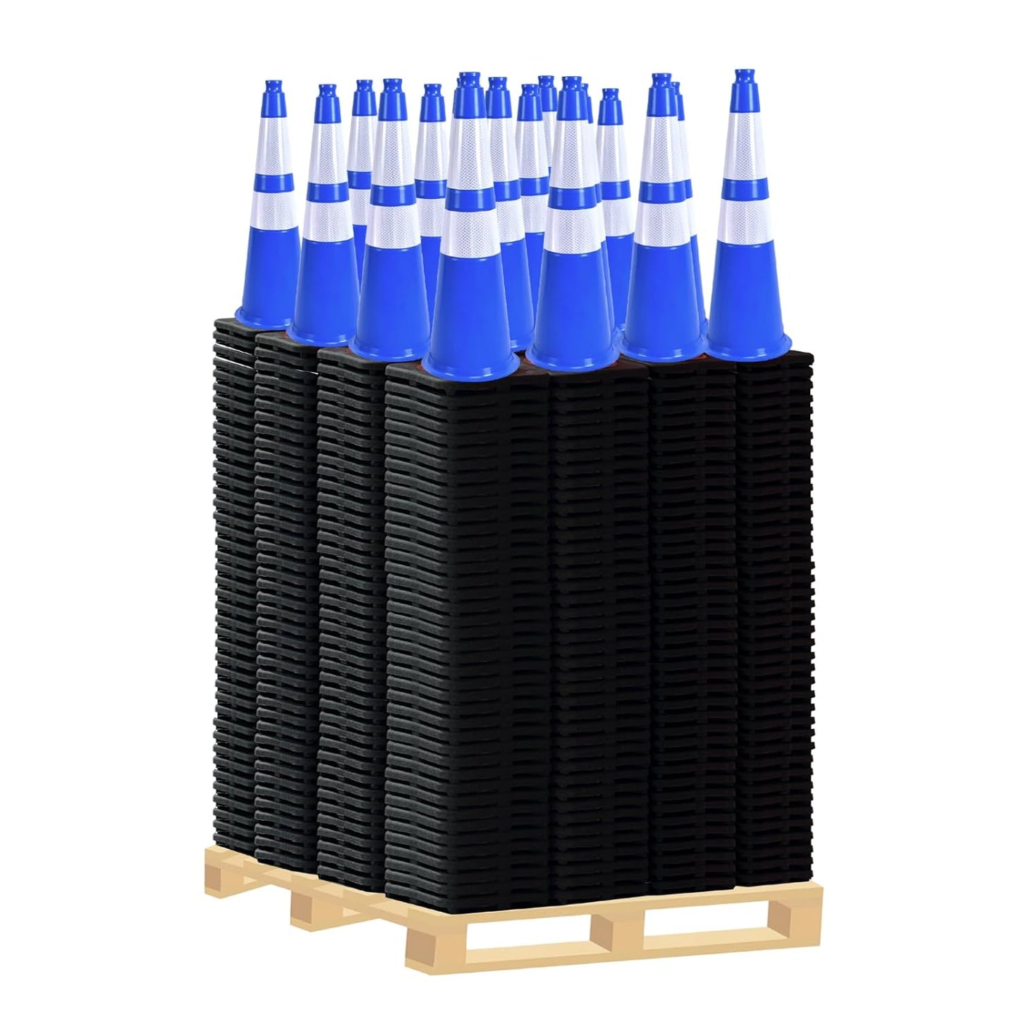 360 Pack 28" Blue Traffic Cones with Black Base – Durable Bulk Traffic Cones for Construction Sites, Events, and Parking Areas (360, Blue, 28 Inch)