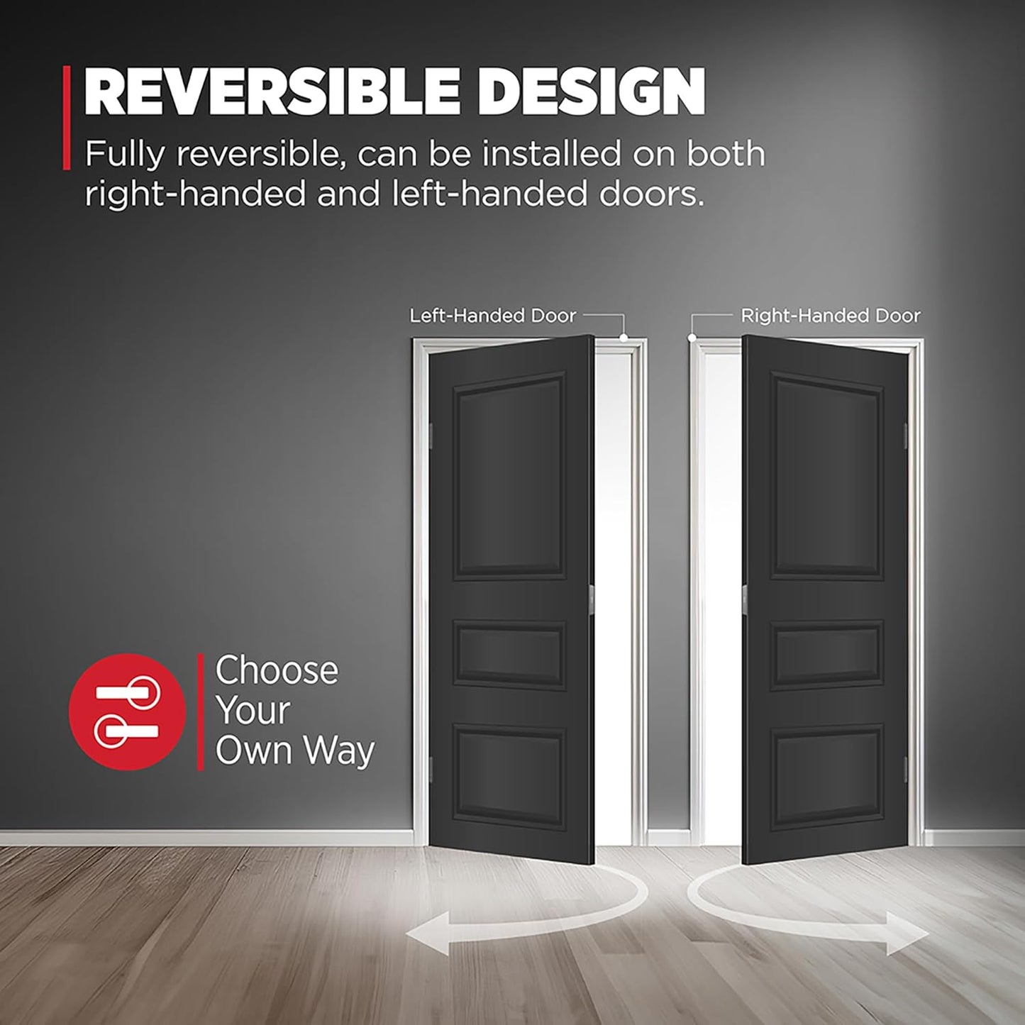 Kwikset Halifax Dummy Door Handle, Single Sided Lever for Closets, French Double Doors, and Pantry, Polished Chrome Non-Turning Reversible Interior Push/Pull Lever, Square Rose