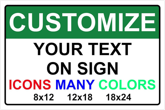 Custom Signs for Outside - Personalized Metal Signs for Outdoors, Home, Airbnb, Office, 8x12 Inch Custom Metal Sign Rust Free, UV Protected, Waterproof and Easy to Install - Made in USA