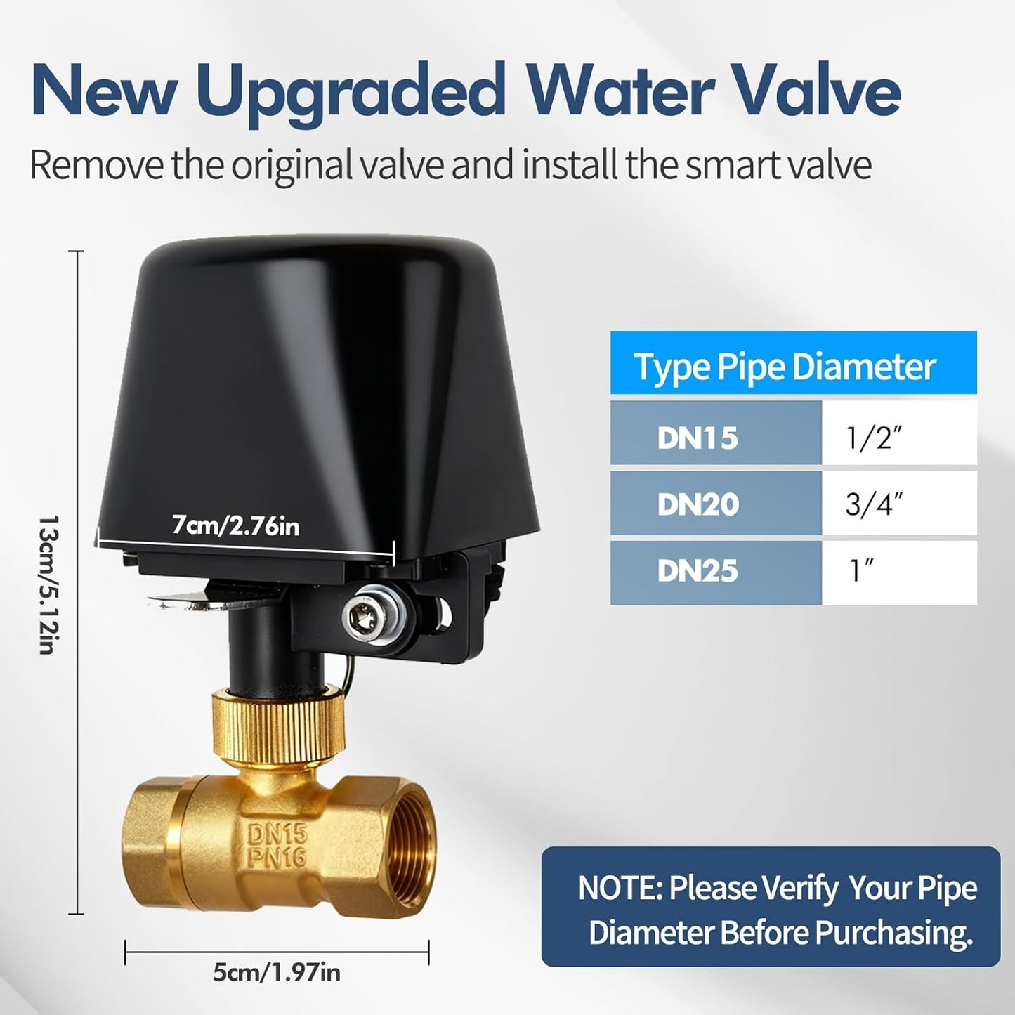 Owfeel WiFi Smart Water Valve, APP Remote Control, DN25 Ball Brass Water Valve, Compatible With Alexa, Google and Application Program iOS/Android, Only Supports 2.4 GHz WiFi (1")