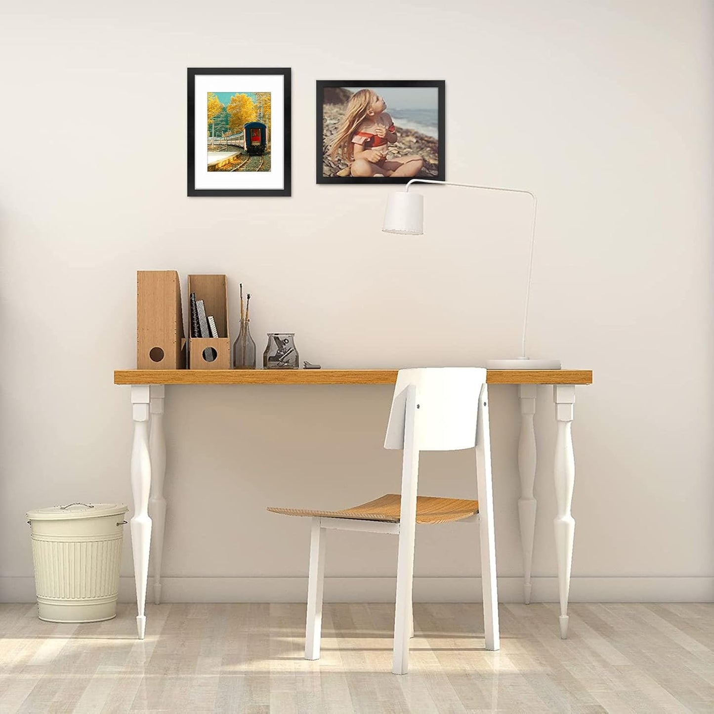 Golden State Art, 11x14 Picture Frame with Mat for 8x10 - High Definition Glass Wall Mounting Horizontal Vertical Display (Black, 2 Pack)