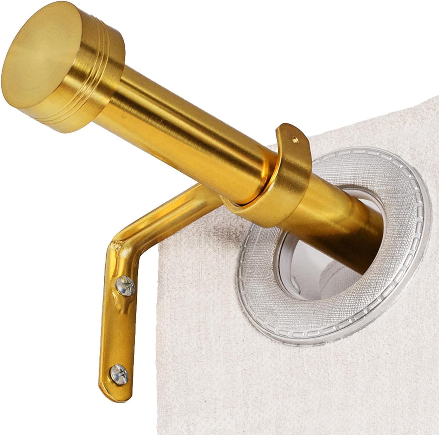 Gold Curtain Rod for Windows 18 to 88 Inches, 1 Inch Adjustable Drapery Pole, Heavy Duty Outdoor/Indoor Modern Curtain Rods, Easy Installation(Warm Gold 18"-88")