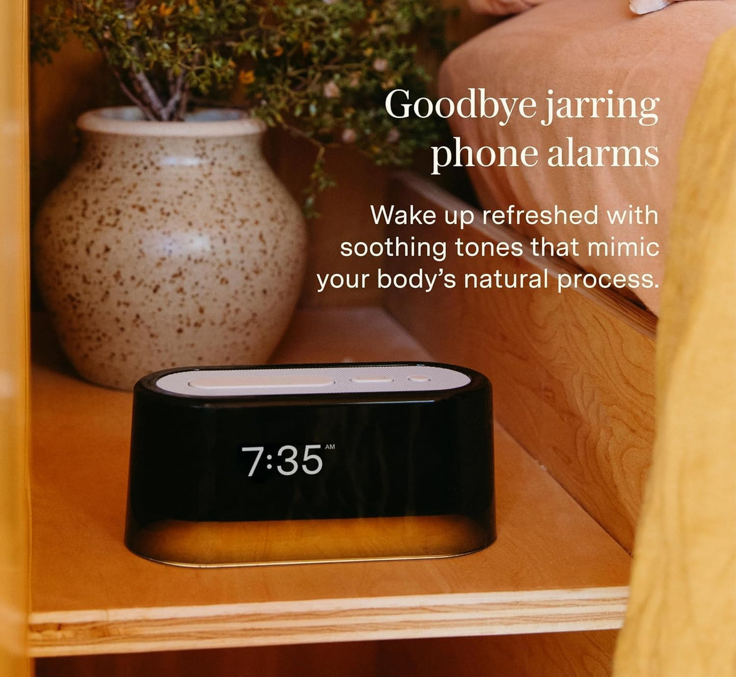 Loftie Alarm Clock with Sound Machine –Smart Alarm Clock w/Light, White Noise, Bluetooth Speaker, Night Light Sound Machine,100+ Sounds, Blackout Mode, No WiFi Mode, Optional Subscription-Midnight