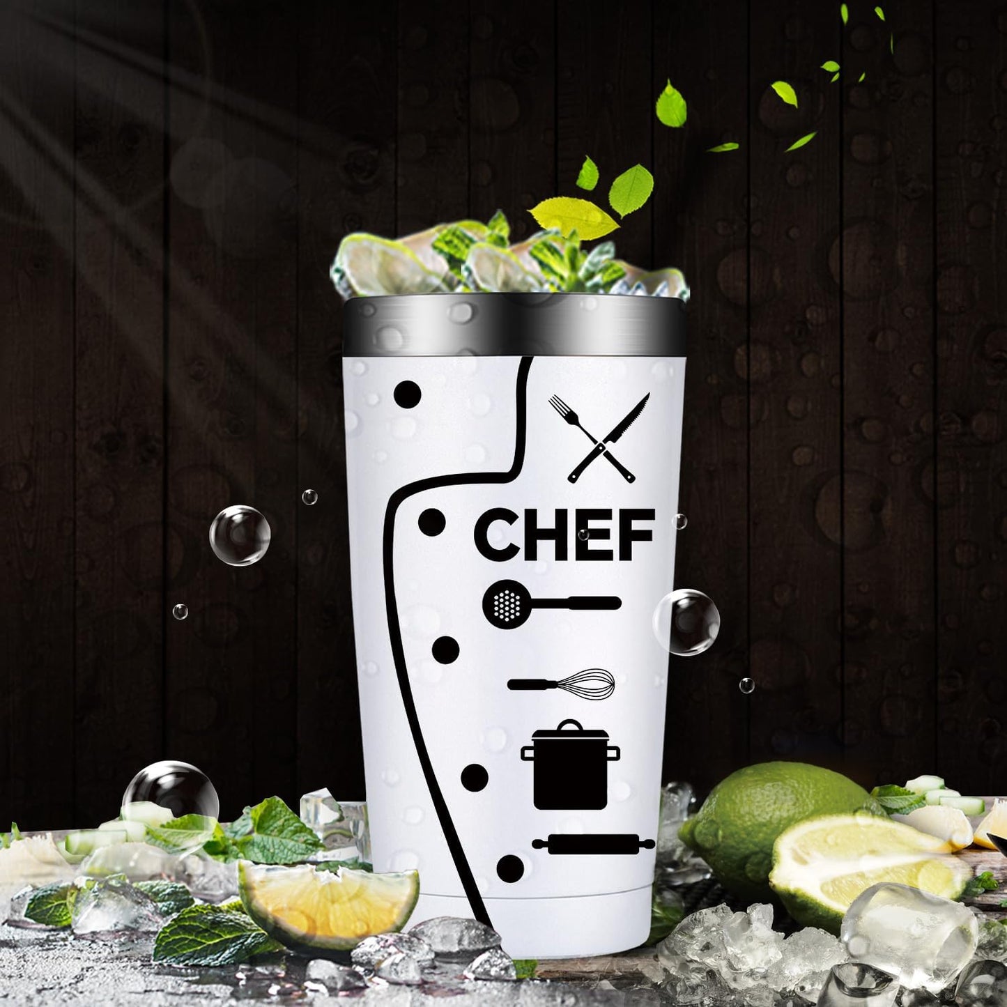 Fufandi Chef Gifts for Men Women - Ideal Gift for Chefs - Gifts for Cooking Lovers, Home Cooks, Bakers, Culinary Students - Tumbler Cup 20oz