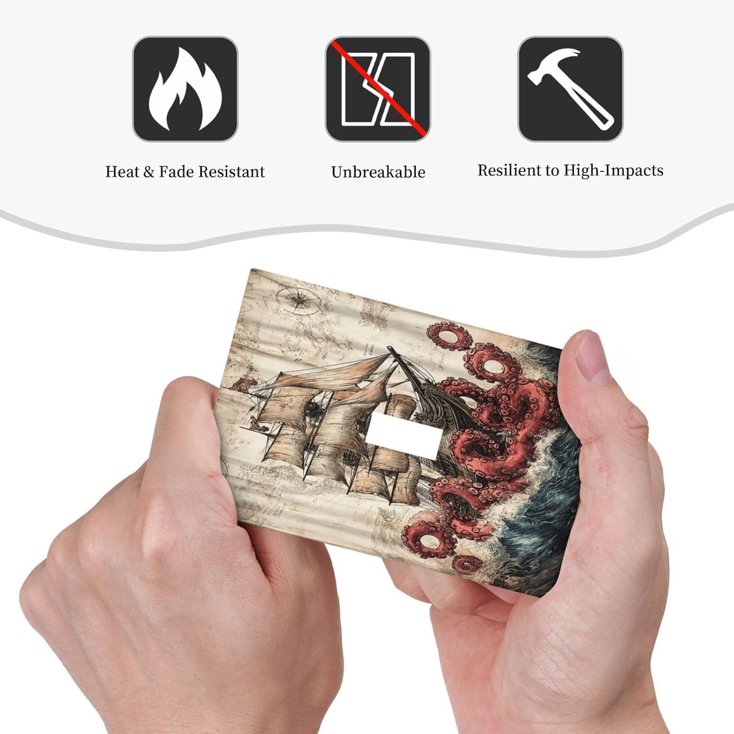 Decorative Light Switch Cover Vintage Octopus Ocean Sailboat Bizarre Adventure 1 Gang Single Toggle Decorator Outlet Wall Plate Device Electrical Faceplate Switchplates for Bathroom Kids room Decor
