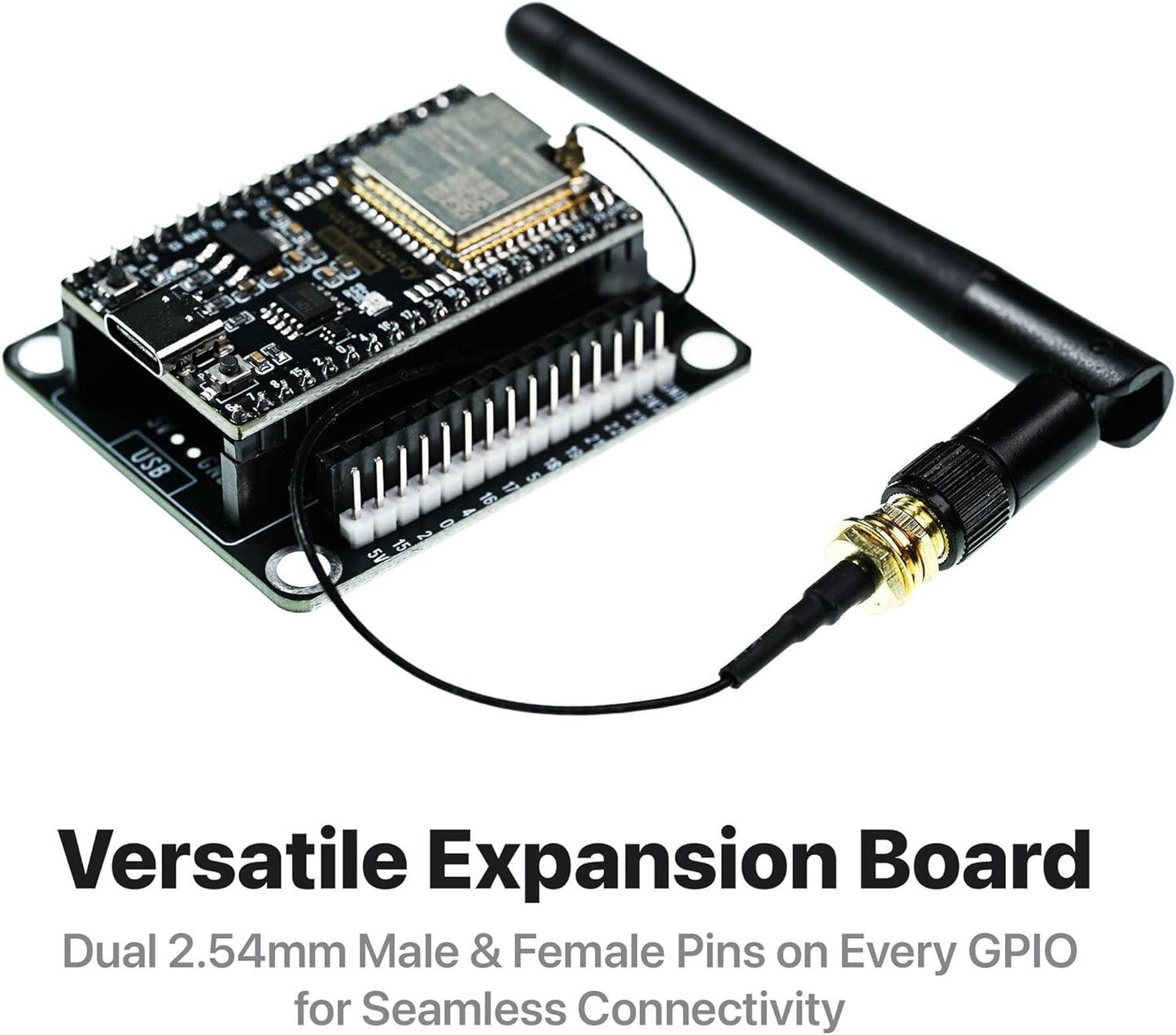3-Pack Lonely Binary ESP32 Gold Edition with External IPEX Antenna WiFi Bluetooth Dual-Core MCU with Screw/Non-Screw Expansion Boards, Type-C Port Compatible with Arduino IDE, MicroPython, ESP-IDF