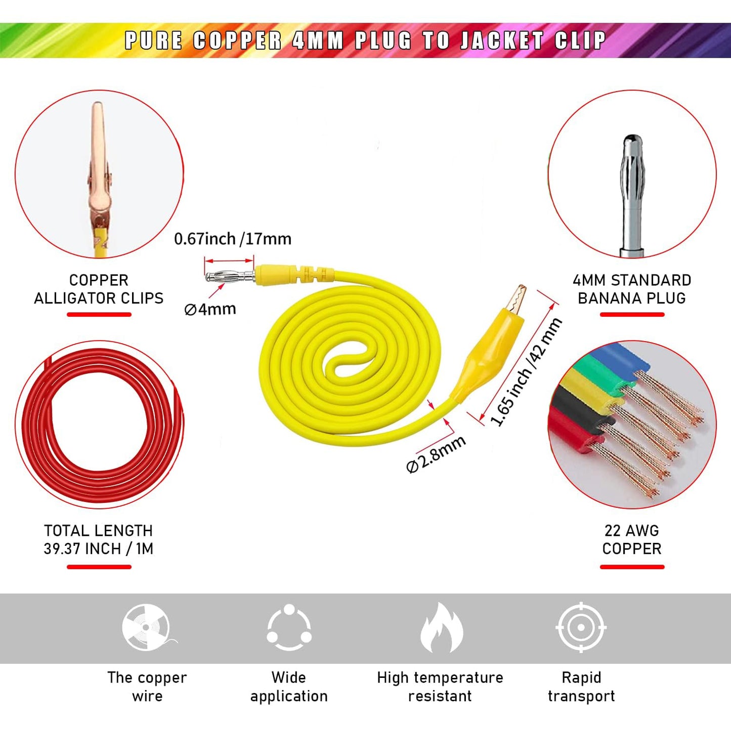 Back Probe Kit 30PCS,Banana Plug to Copper Alligator Clip Automotive Test Leads Set with Alligator Clips, Wire Piercing Probes,30V Back Probe Pins for Automotive Circuit Electrical Diagnostic Testing