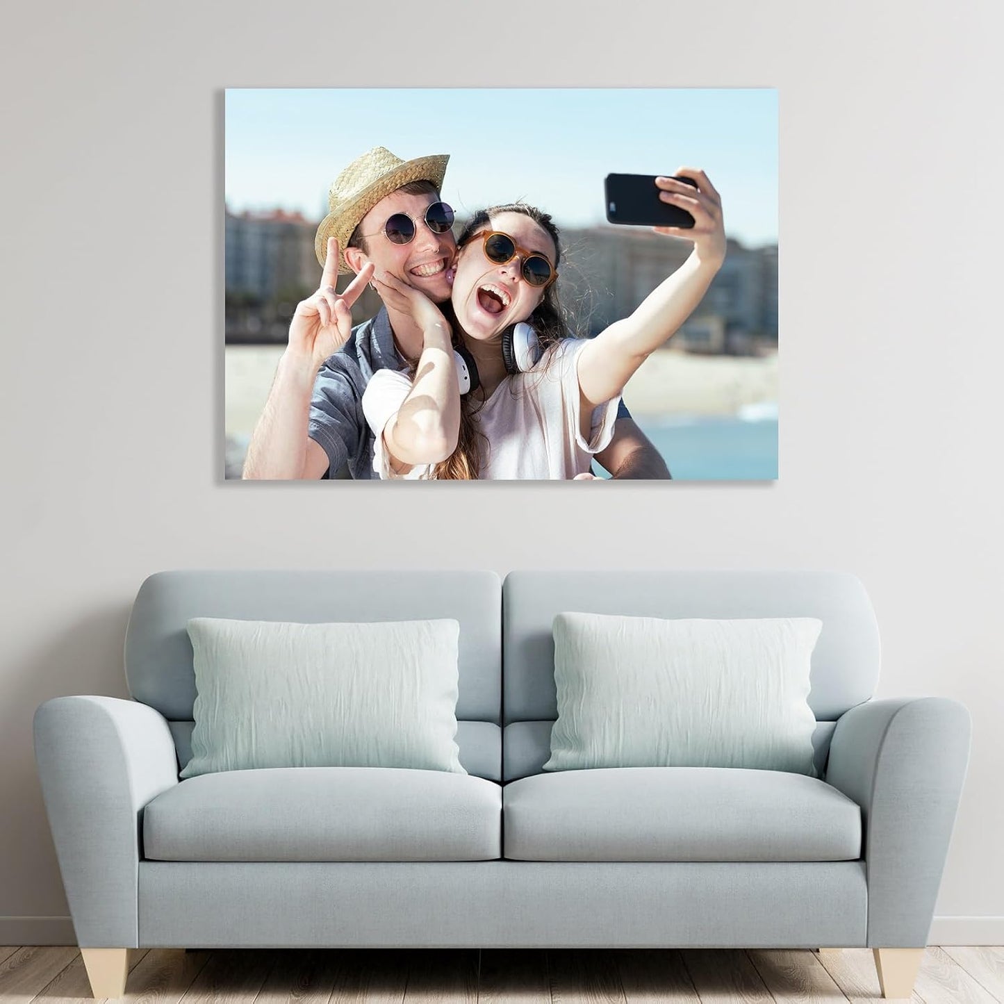 Custom Metal Photo Gifts Personalized Framed Photo Printing Wall Decor Picture for Lover and Friends -Gift Wrapping Available-Vertical and Text- Same day Pick up