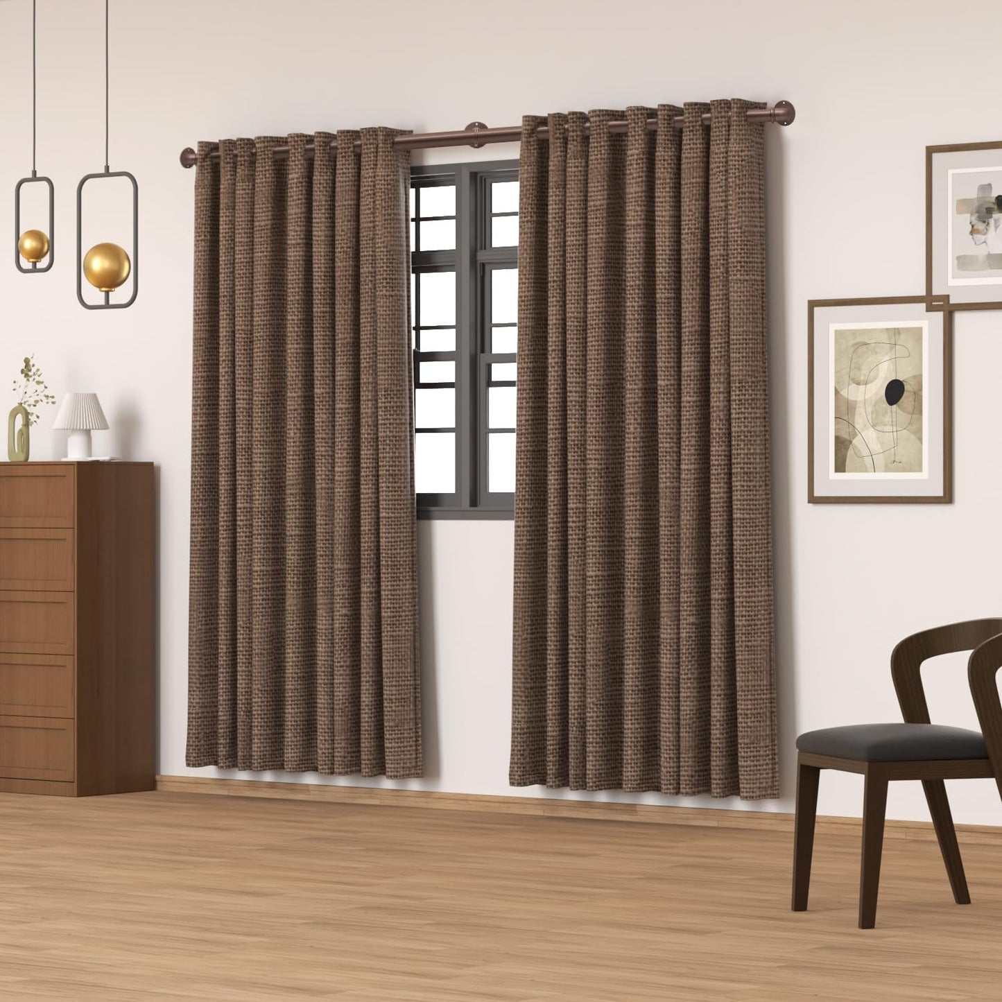 Bronze Curtain Rods 18 to 45 Inch, Industrial Curtain Rods,Adjustable Length,1 in Diameter Pipe,Wall or Ceiling Mounted,for Bedroom and Living Room(Antique Red Bronze 18” to 45”)