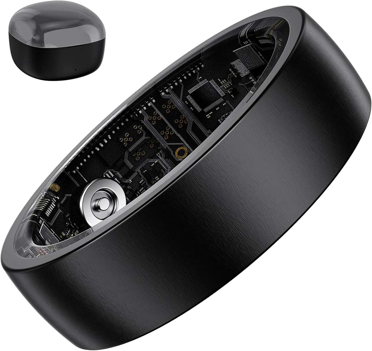 Smart Health Ring for Men Women, Fitness Tracker Ring with Sleep Monitoring, Heart Rate, SpO2, IP68 Waterproof, Step Counter Calorie Tracker Health Rings (Black 7)