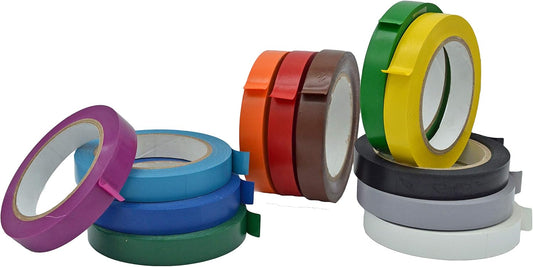 MAT Vinyl Marking Tape Rainbow Pack - 1.5 inch x 36 yds. 12-Rolls Assorted Colors - for Safety Floor Marking (School Gym, Restaurants, Warehouse), Dance Floor Splicing, Pinstriping Cars & Boats