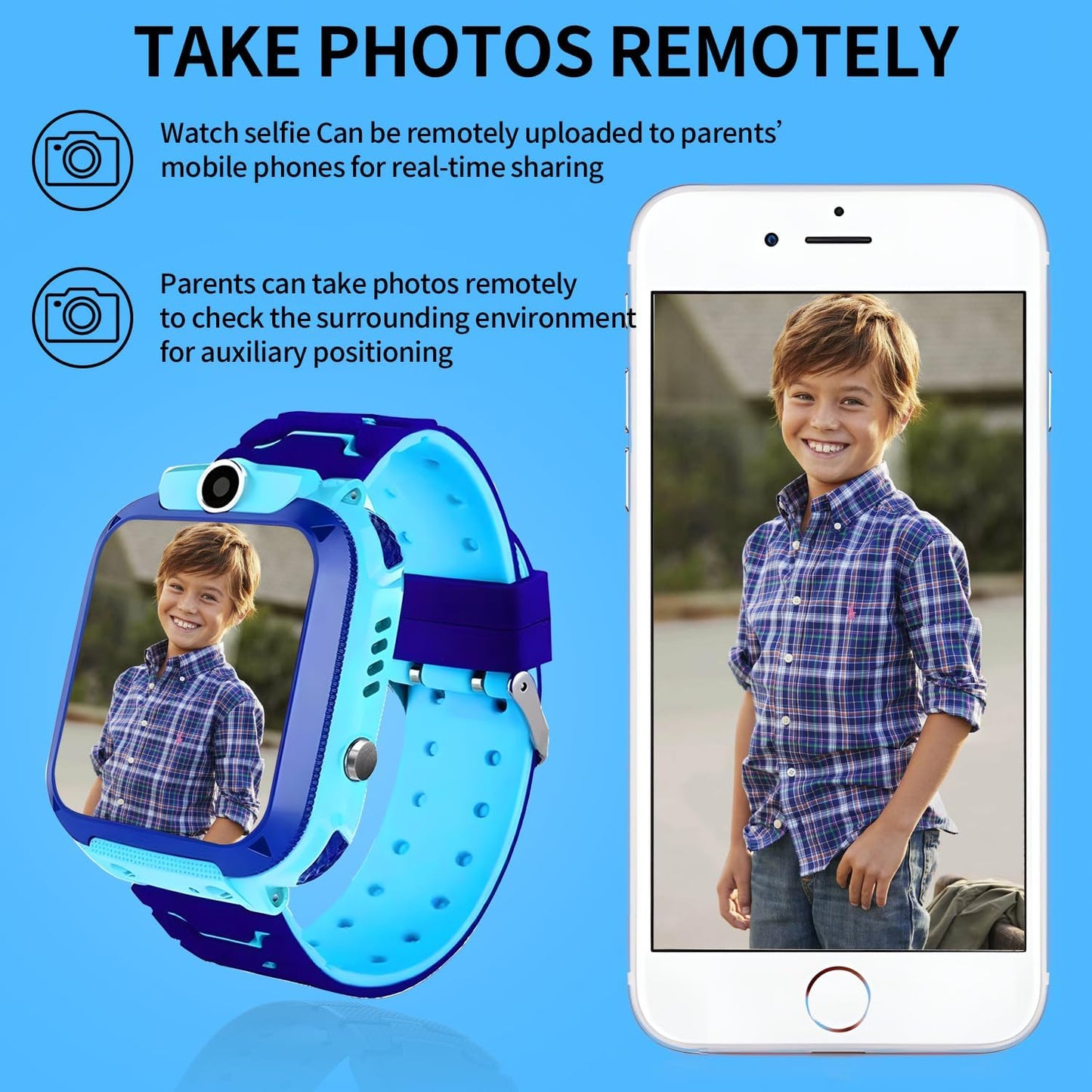 2G Kids Smart Watch, SOS Emergency Call, Video Calling, Waterproof Activity Tracker for 3-12 Years Girls/Boys - Birthday Gift Idea