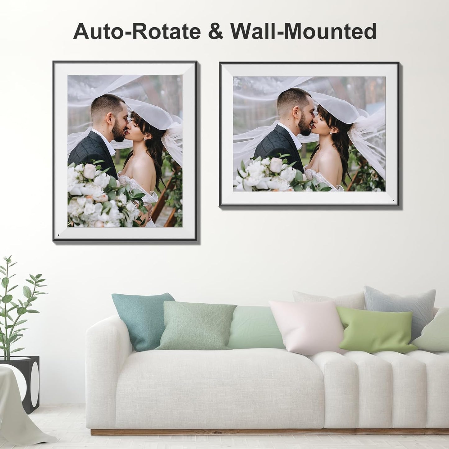 Large Digital Picture Frame 17 inch WiFi-Photo-Frame - 1280 * 960 FHD Touchscreen Display, 32GB Electronic Frame, Wall Mounted, Load Photos and Videos from Phone via App Email, for Mom