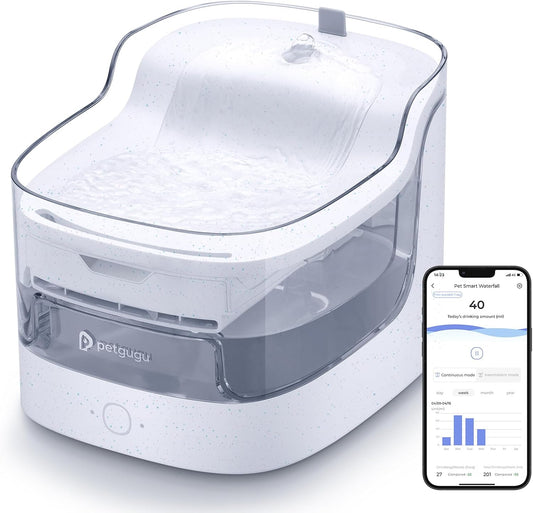 Cat Water Fountain Smart App Control 8 Layers Filtration BPA-Free & Ultra-Quiet Dogs Automatic Water Dispenser Water Fountains for Cats Indoor Wireless Pump Pet Health Manager 2.4G WiFi