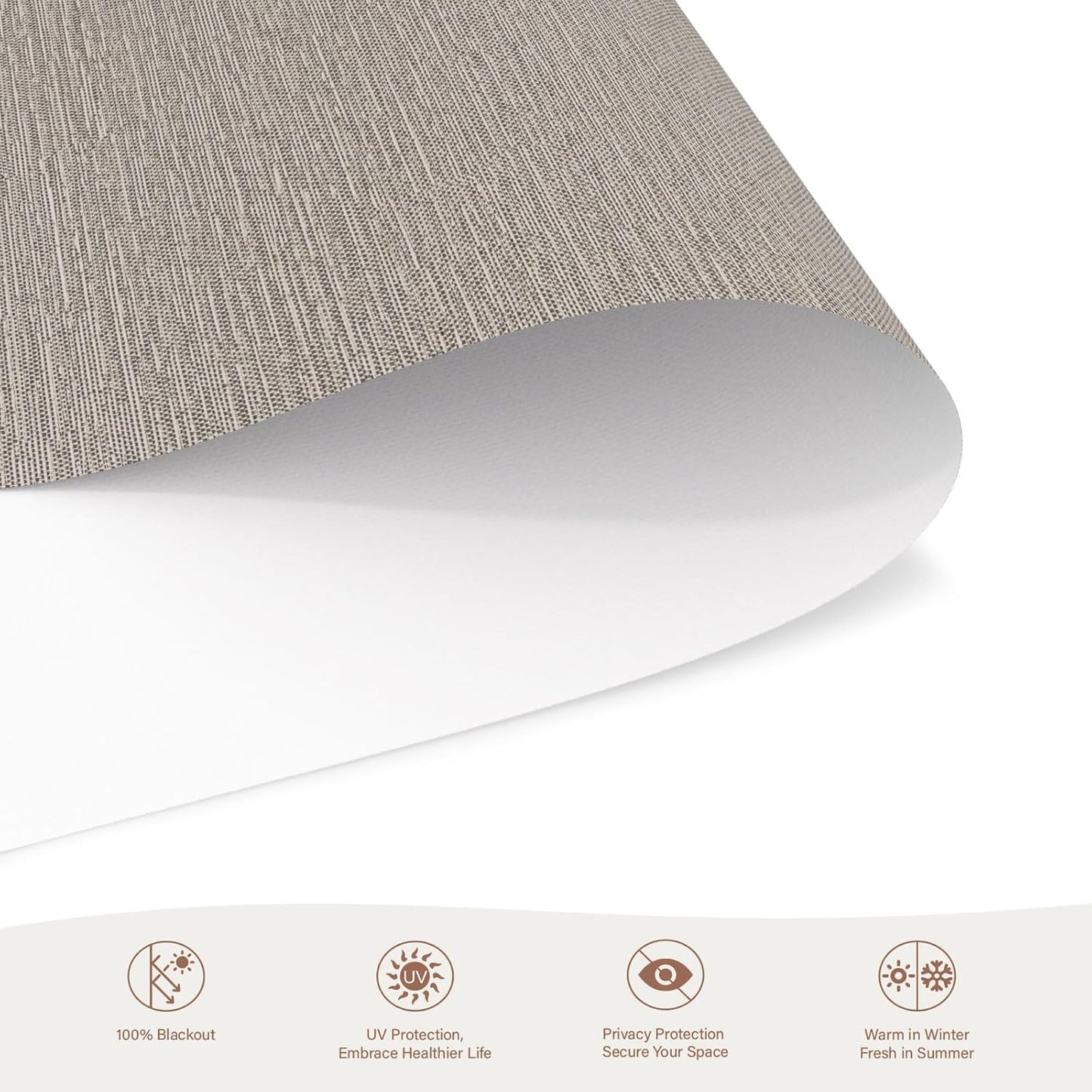 Motorized Roller Blinds with Remote, 100% Blackout Automatic Roller Shades for Bedroom, Bathroom, and Living Room, Customized Size, Woven Tapestry Brown