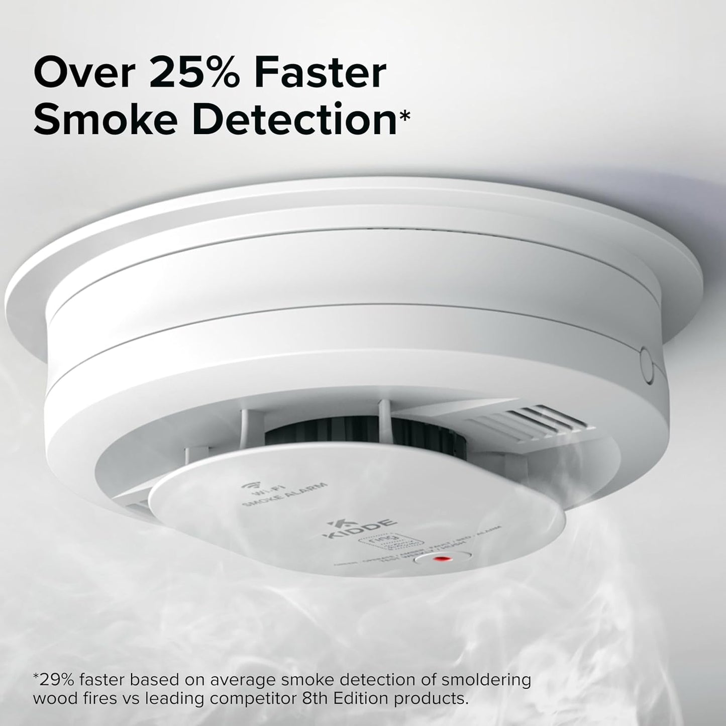 Kidde Smart Smoke and Carbon Monoxide Detector, Ring App Enabled for Real-Time Notifications, Hardwired Alarm, AA Backup Battery