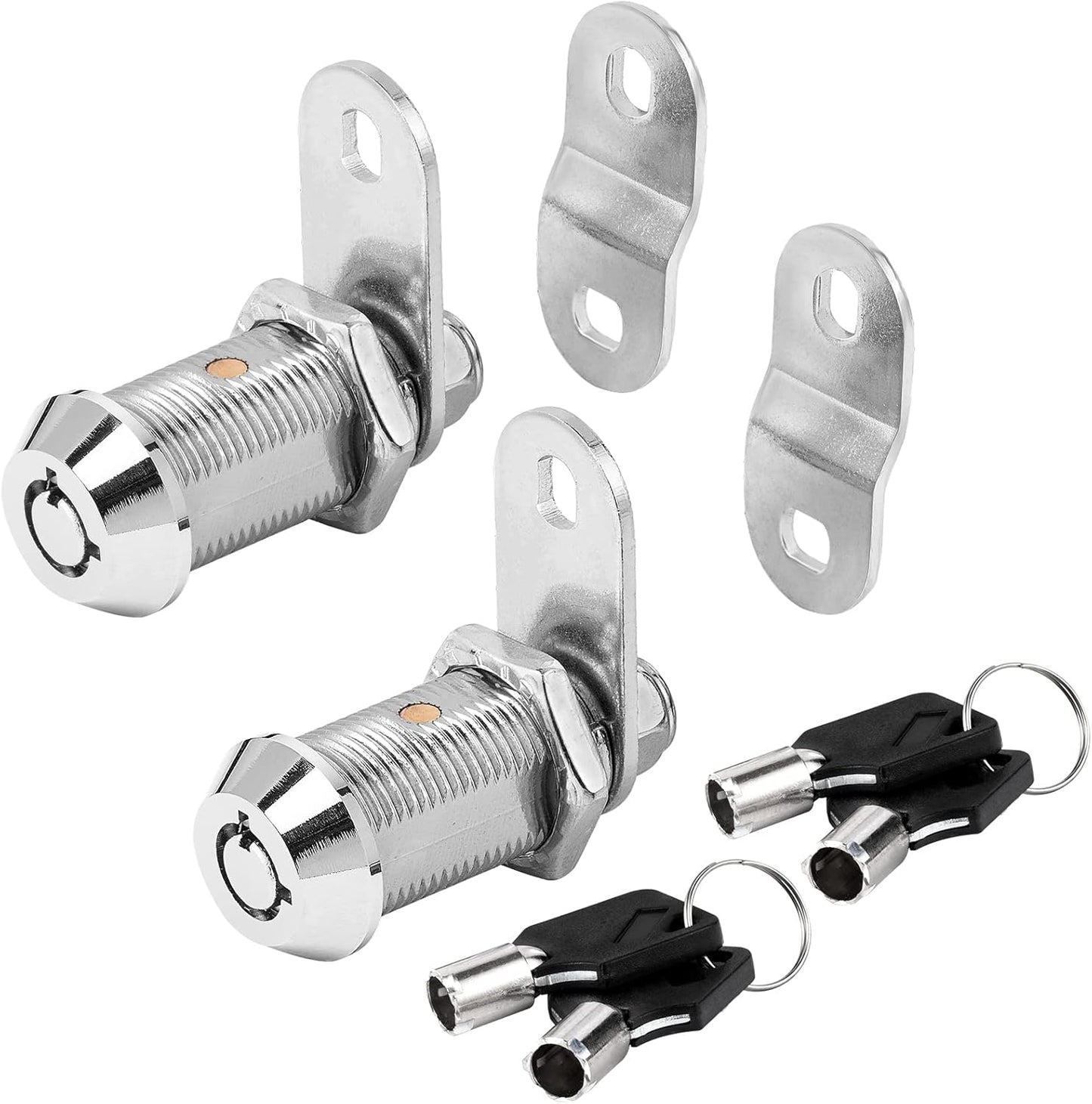 Cam Lock RV Storage Locks Keyed Alike,1-1/8" Fits on 7/8" Max Door Thickness, RV Locks for Compartment Door, Camper, Trailer, Cabinet Locks with Keys(1-1/8 Inch 2Pack)