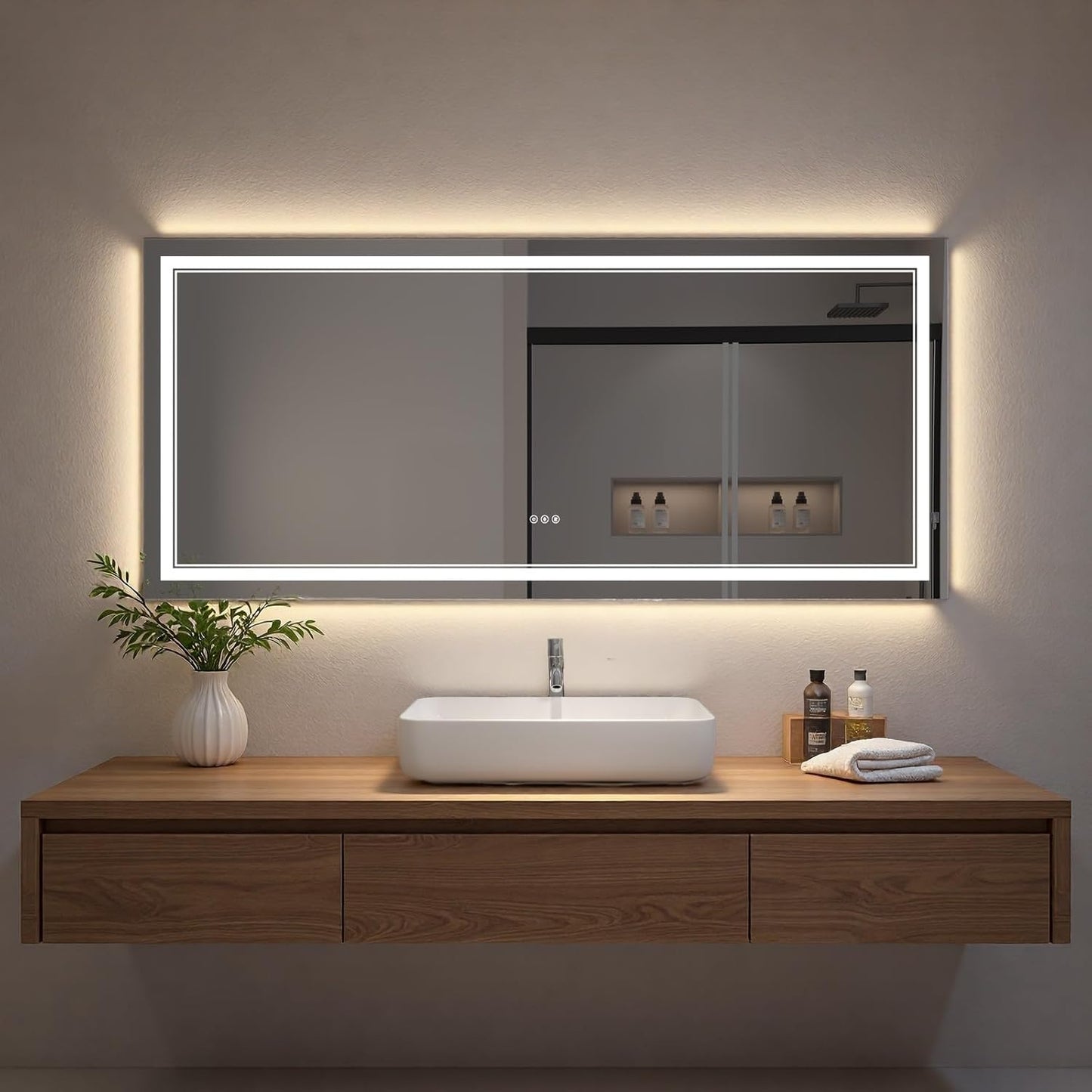 LED Bathroom Mirror with Lights, Wall Mirrors