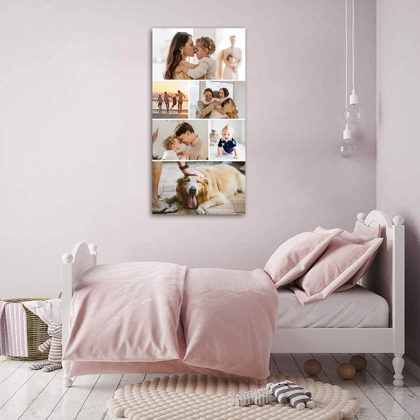 Collage Canvas Prints with Your Photos Personalized Multi Pictures for Wall Custom Family Wedding Baby Pet Dog Photo to Canvas Customized Gifts Home Wall Decor (Collage Photo-12, Framed)