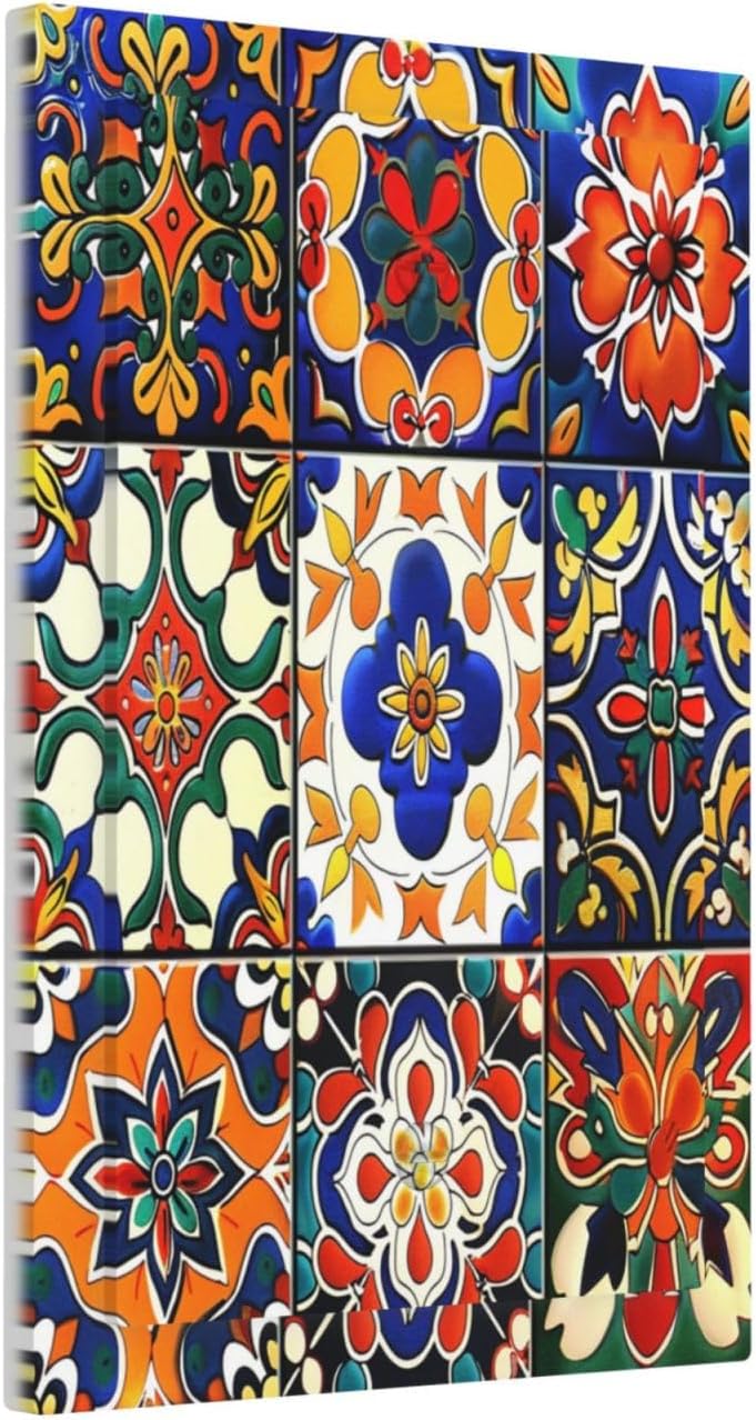 Light Switch Cover Plate Colorful Mexican Talavera Vintage Boho Floral 1 Gang No Device Blank Electrical Wall Plates Faceplate Decorative Switch Plate For Farmhouse Cabin Decor