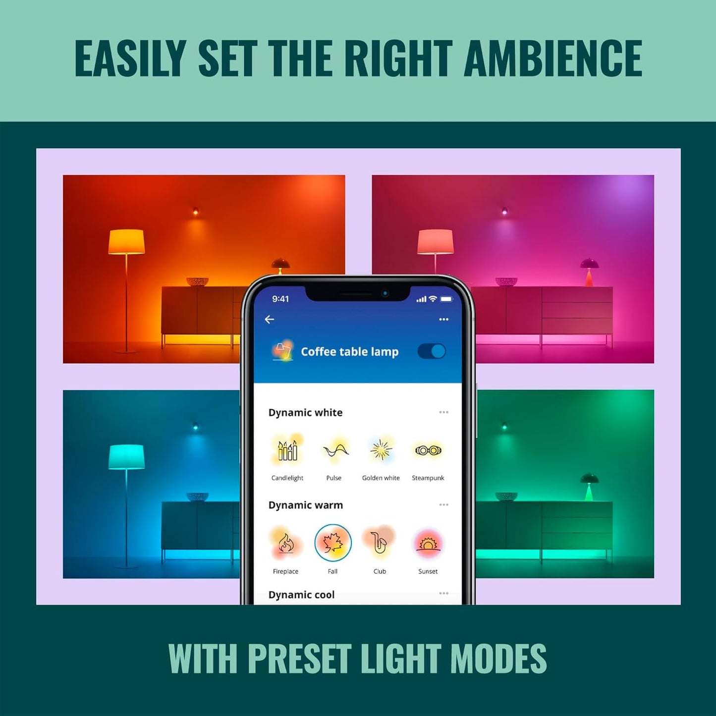 WiZ Connected Color ST19 Filament LED Smart Bulb - Pack of 6-300 Lumen - E26 - Indoor - Wi-Fi Enabled - Voice/App Control - Motion Activation - Matter Compatible