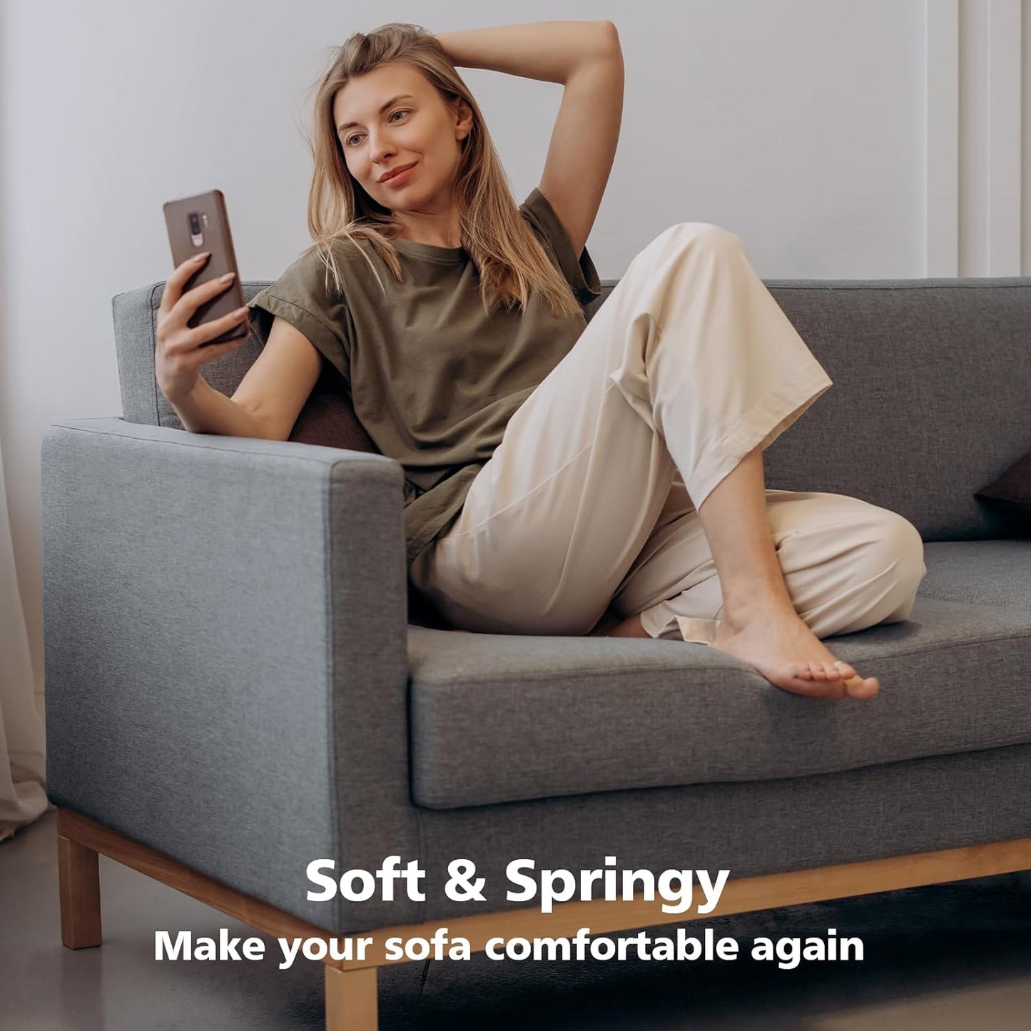 Couch Cushions Support for Sagging Seat 20"X 20"Insert pads Supports Board Sofa Furniture seat Cushion Under Sag Repair, Curved High Density Foam Replacement for Sectional Loveseat Chair Gray Set of 1