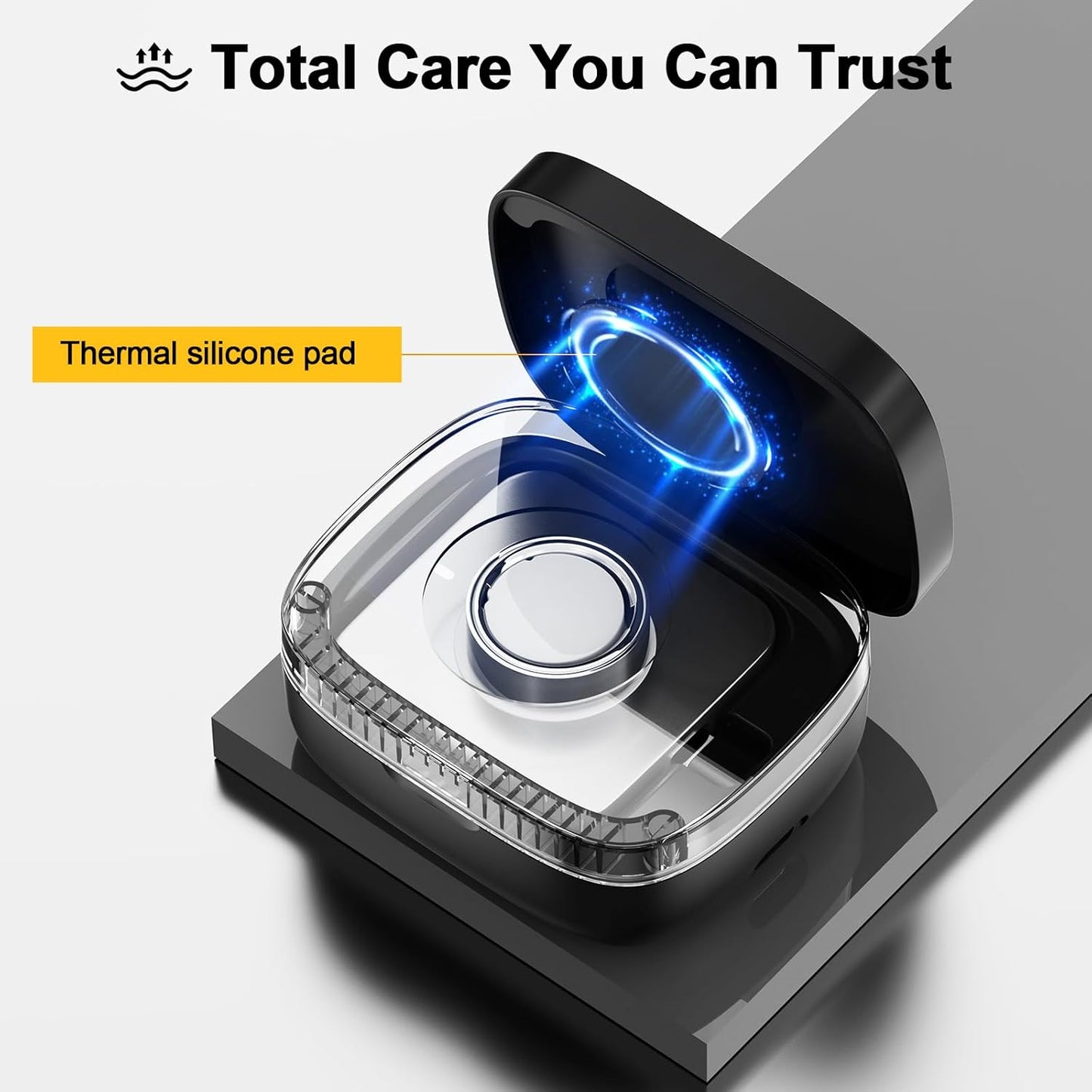 Wireless Charging Case for Oura Ring 4 & 3 Charger, 1000mAh Portable Travel Charger Station Fits All-Sized Ring Gen 4 & 3, 30-Day Runtime (Official Charger NOT Included)