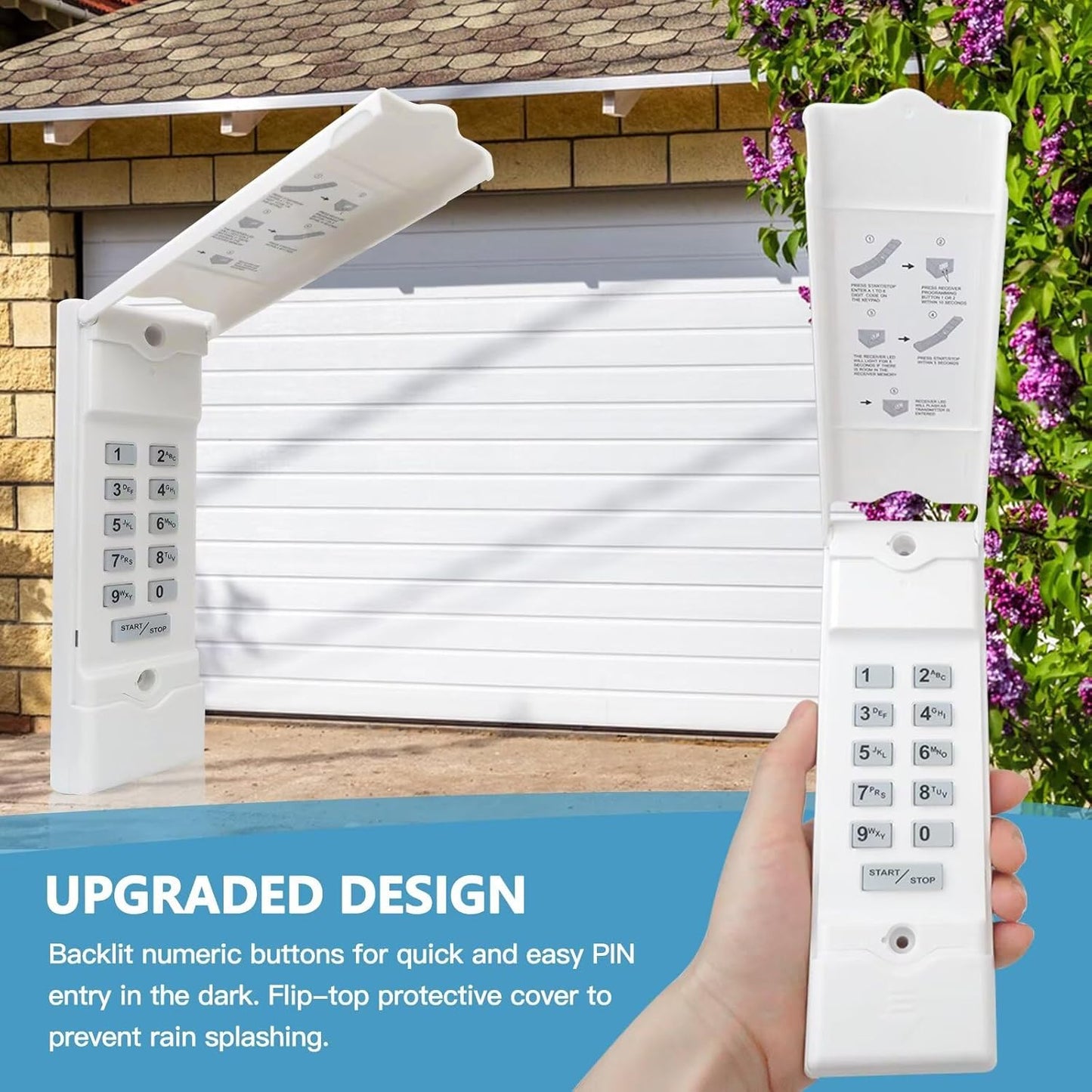 Upgraded Wireless Keypad for Linear MDTK – Secure & Easy-to-Program Garage Door Access