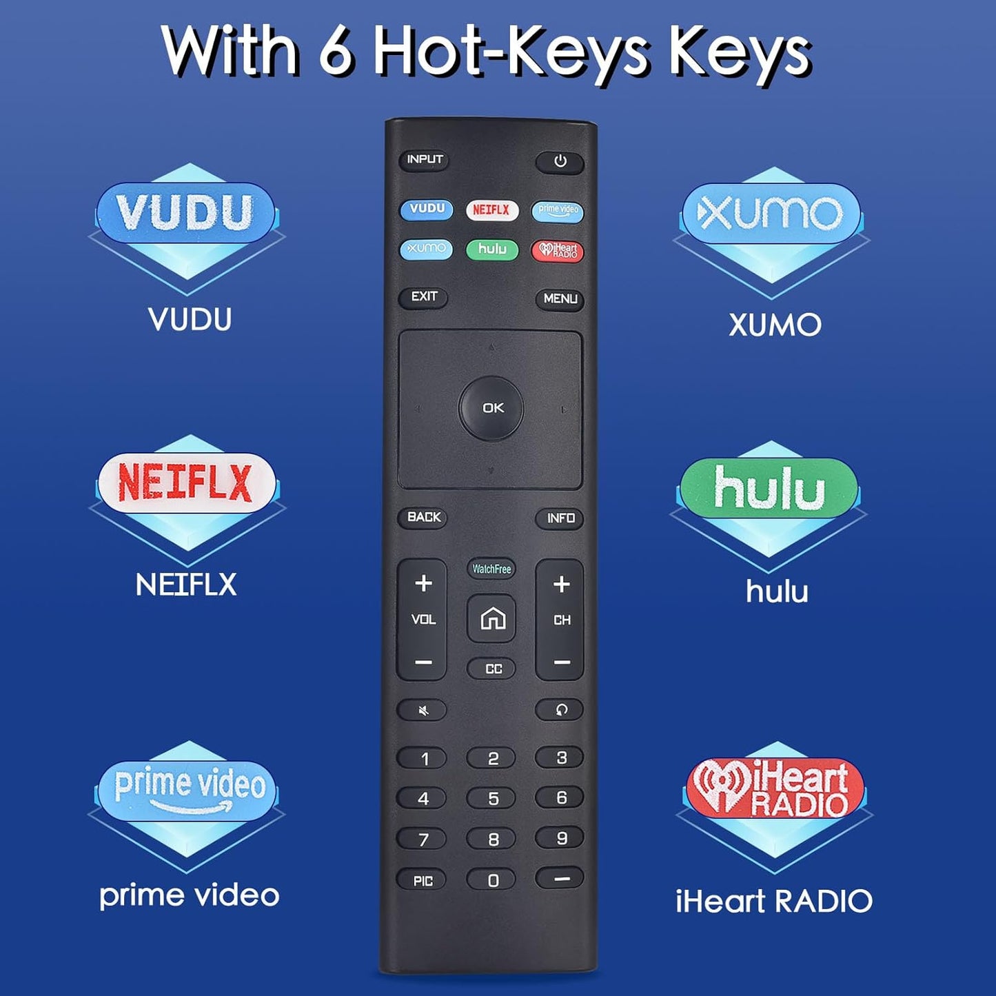 XRT136 for Vizio Smart TV Remote,Replacement Control for Vizio Smart LED LCD HD 4K UHD HDR TVs D-Series,E-Series, M-Series, P Series, PX Series, V-Series