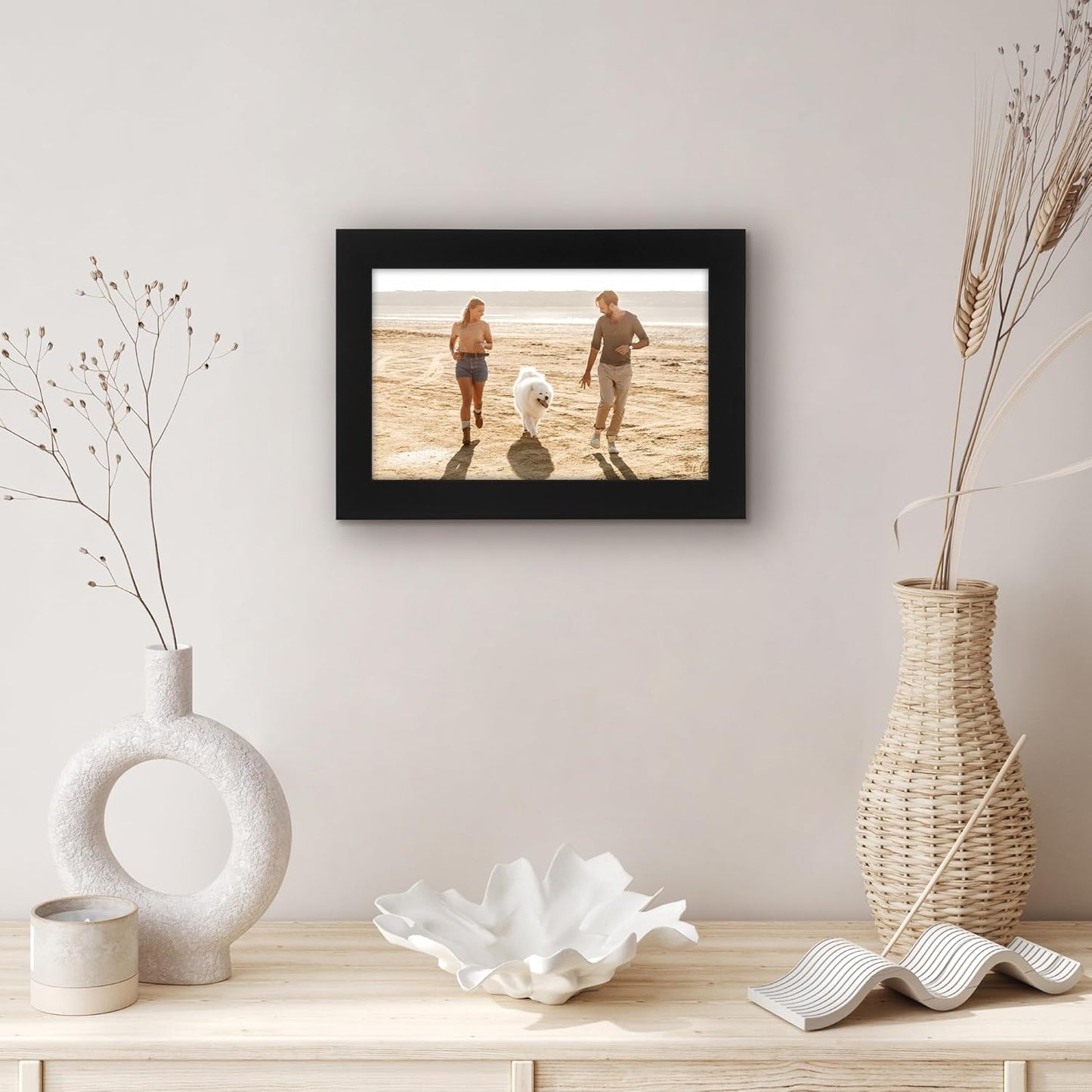 Americanflat 5x8 Picture Frame with Shatter-Resistant Glass - Signature Collection - Gallery-Style Frames Made of Engineered Wood - Photo Frame for Tabletop and Wall Display - Black